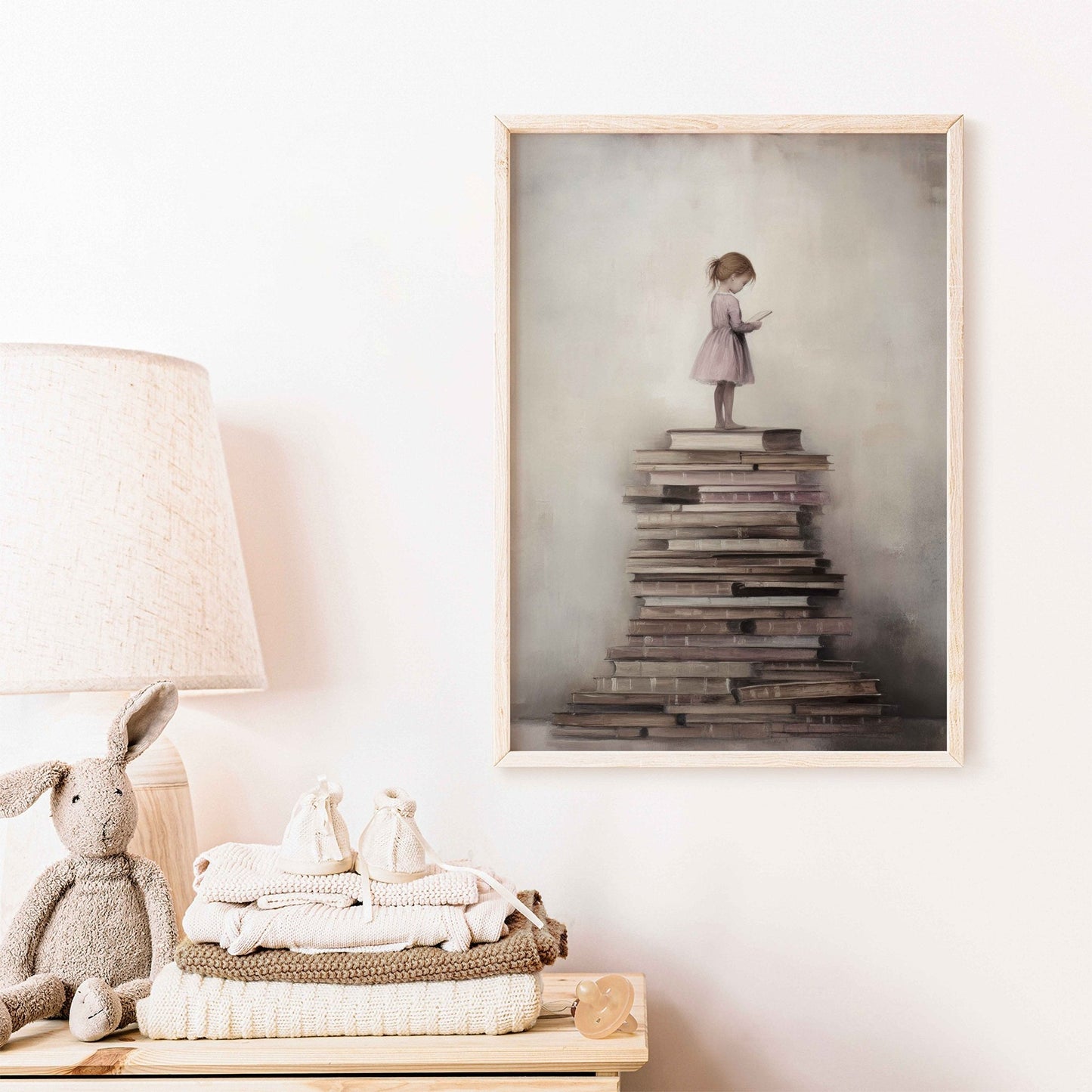 Girls Reading Decor, Vintage Art for Nursery and Study Room - WildfieldPrints
