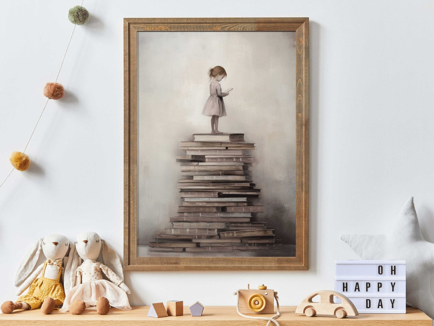 Girls Reading Decor, Vintage Art for Nursery and Study Room - WildfieldPrints
