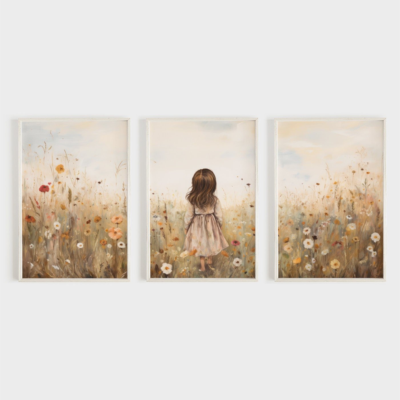 Girly Wall Art Print, Vintage Decor, Girls Room - WildfieldPrints