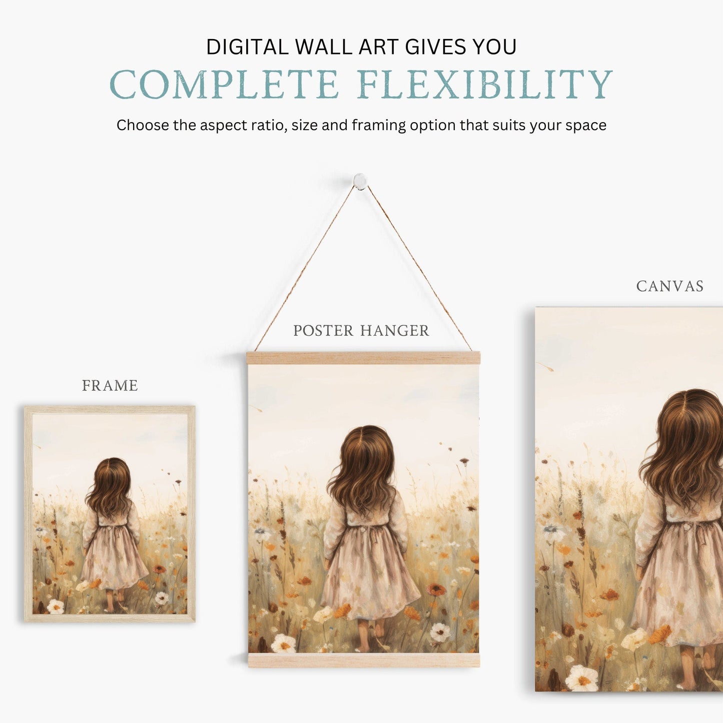 Girly Wall Art Print, Vintage Decor, Girls Room - WildfieldPrints