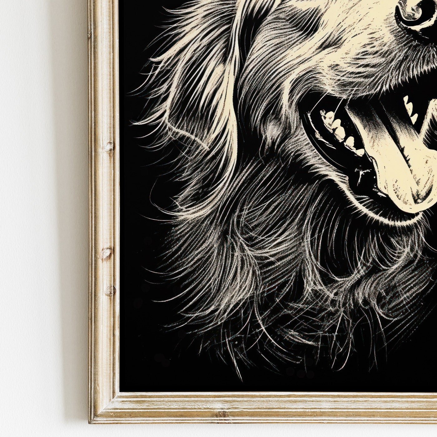 Golden Retriever Art Print, Rustic Dog Line Drawing, Dog Lover Decor - WildfieldPrints