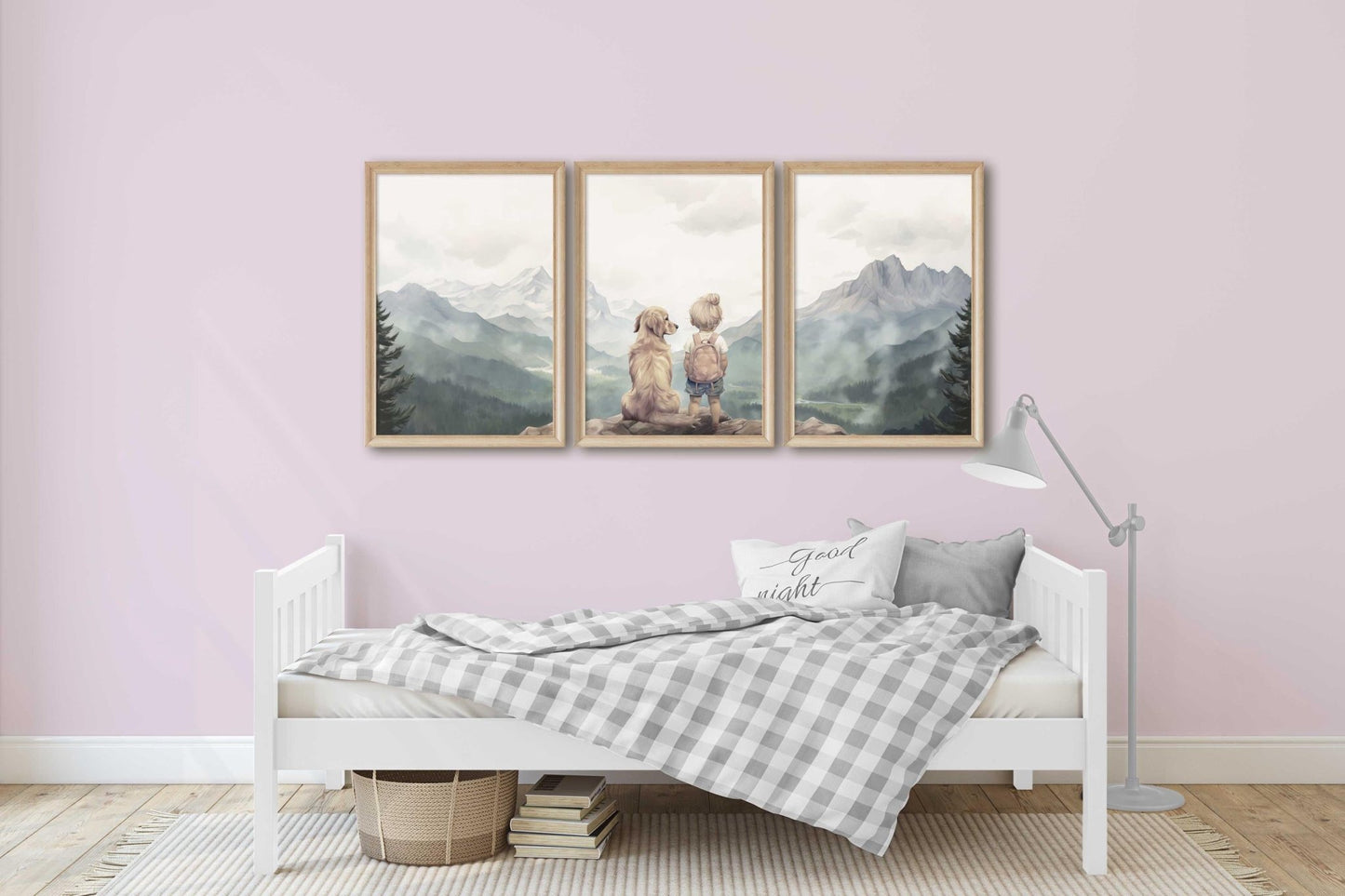 Golden Retriever Decor Nursery, Golden Retriever Wall Art, Set of 3, Dog Painting, Retriever Portrait, Kids Dog Art, Printable Dog Decor - My Store