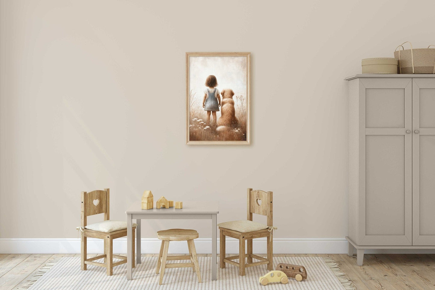 Golden Retriever Nursery Art, Dog Wall Decor, Girls Room Decor - WildfieldPrints