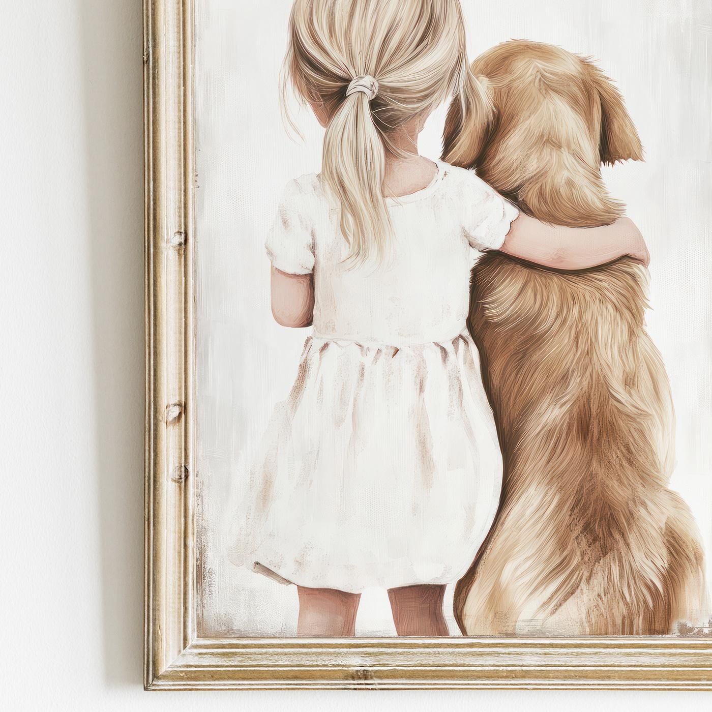 Golden Retriever Nursery Decor, Dog Art for Girls Room, Gift Idea - WildfieldPrints