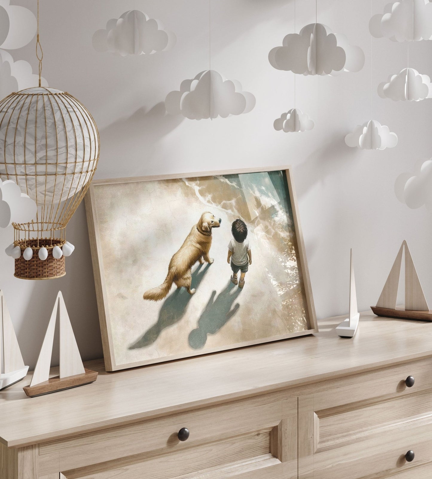Golden Retriever Nursery Decor, Dog Art Print, Animal Toddler Decor - WildfieldPrints