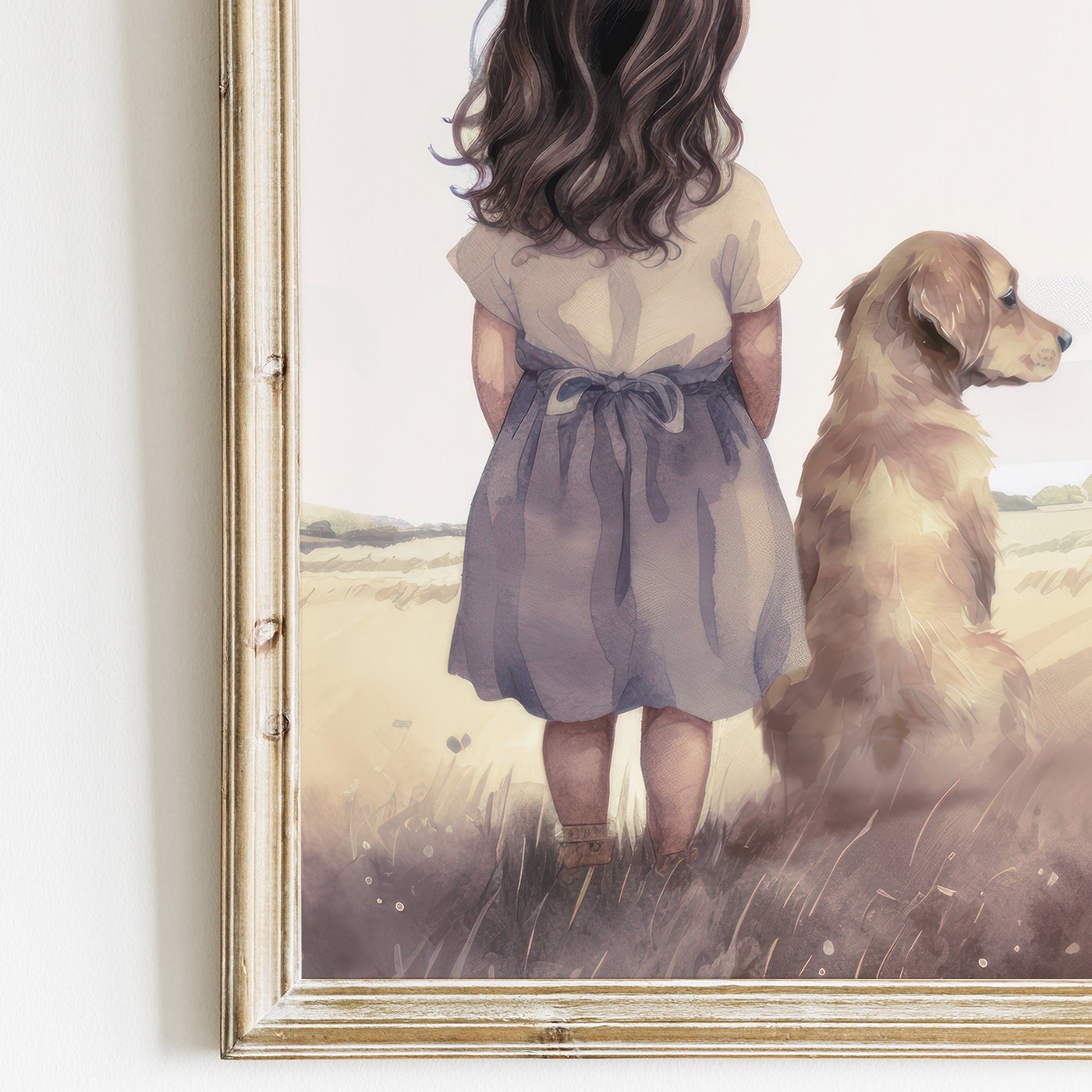 Golden Retriever Nursery Decor, Dog Wall Art, Kids Room Artwork - WildfieldPrints
