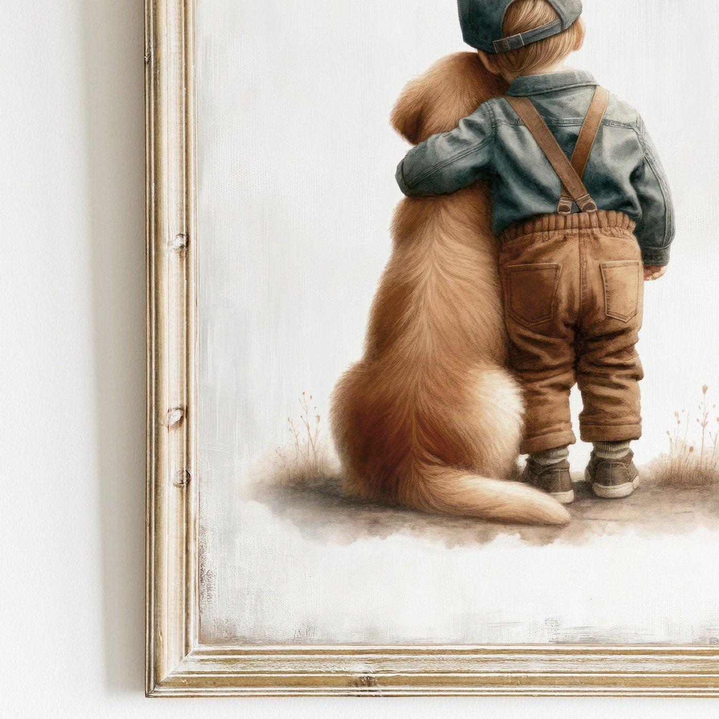 Golden Retriever Nursery Decor, Dog Wall Art, Toddler Room Design - WildfieldPrints