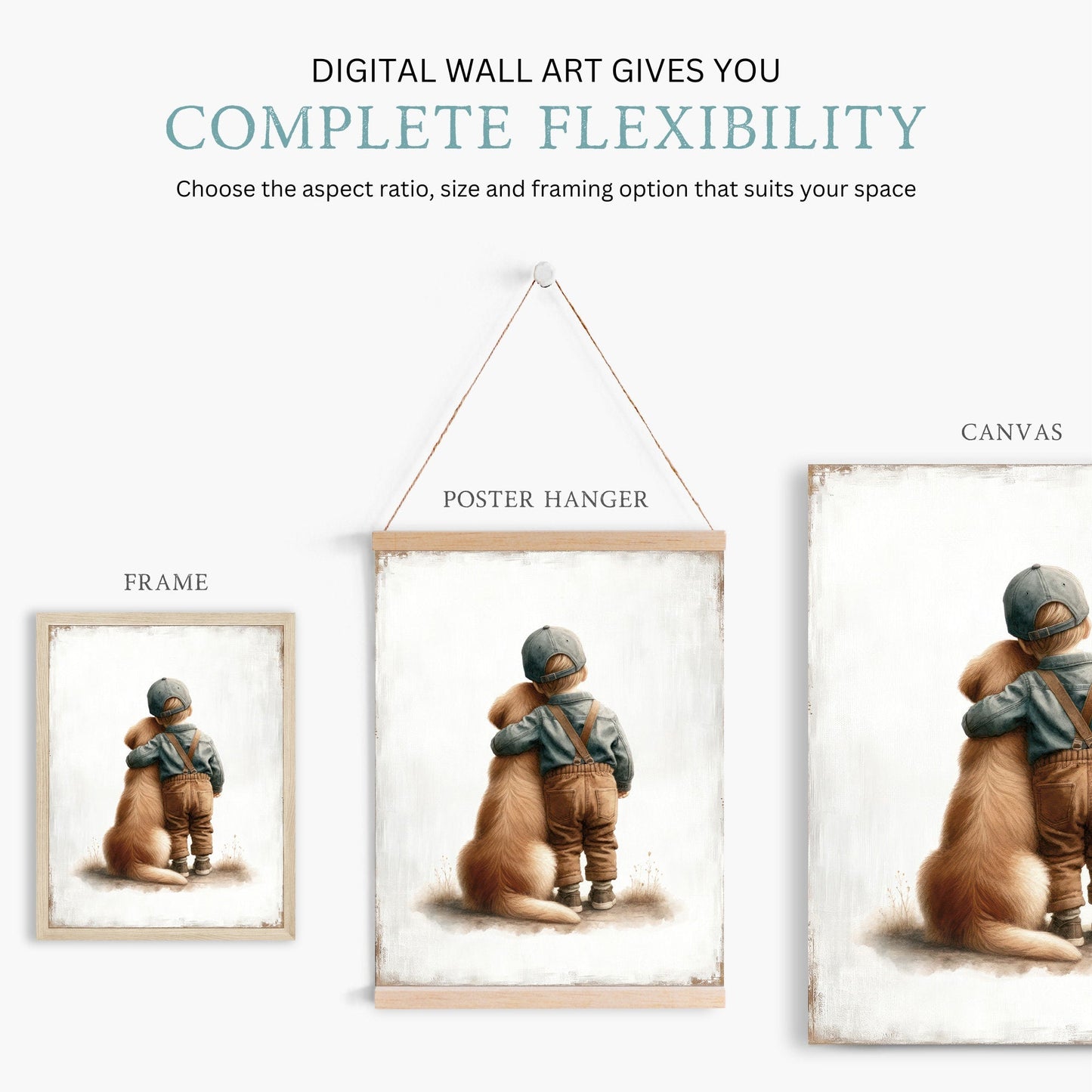 Golden Retriever Nursery Decor, Dog Wall Art, Toddler Room Design - WildfieldPrints