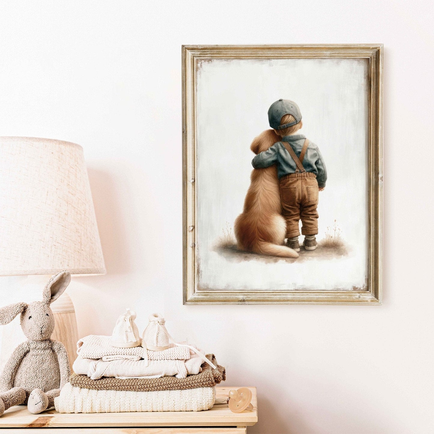 Golden Retriever Nursery Decor, Dog Wall Art, Toddler Room Design - WildfieldPrints