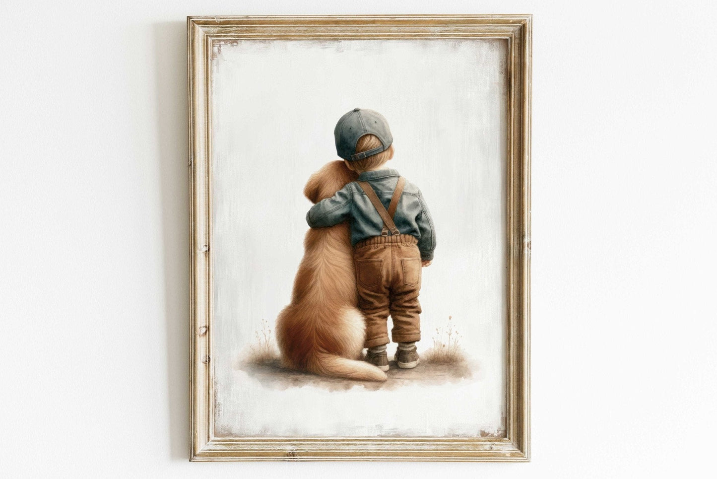 Golden Retriever Nursery Decor, Dog Wall Art, Toddler Room Design - WildfieldPrints