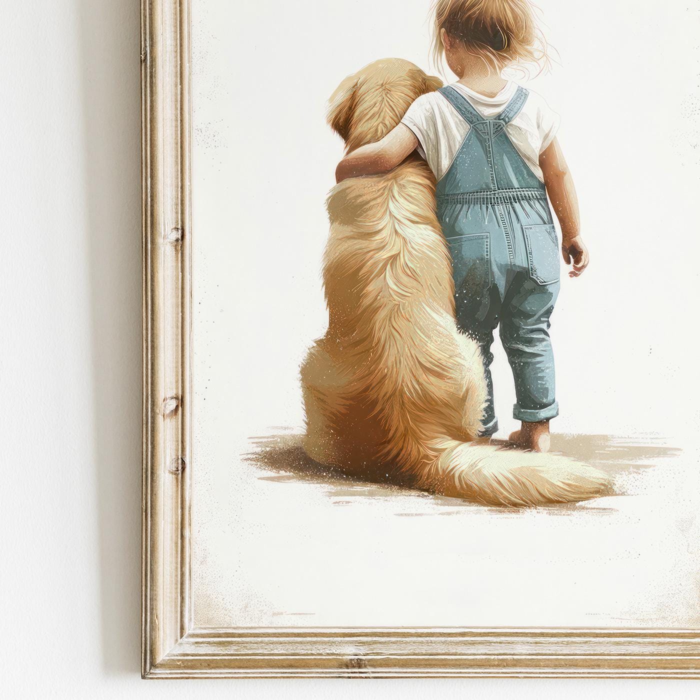 Golden Retriever Nursery Print, Dog Art for Little Girls, Cute Room Decor - WildfieldPrints