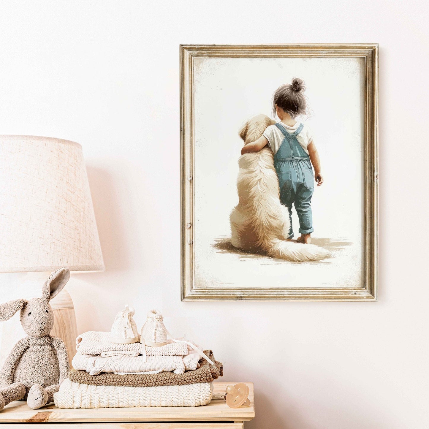 Golden Retriever Nursery Prints, Cute Dog Wall Decor, Kids Room Art - WildfieldPrints