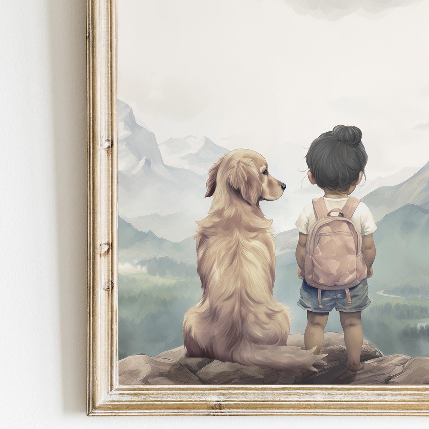 Golden Retriever Nursery Prints, Dog Wall Decor, Kids Room Art - WildfieldPrints