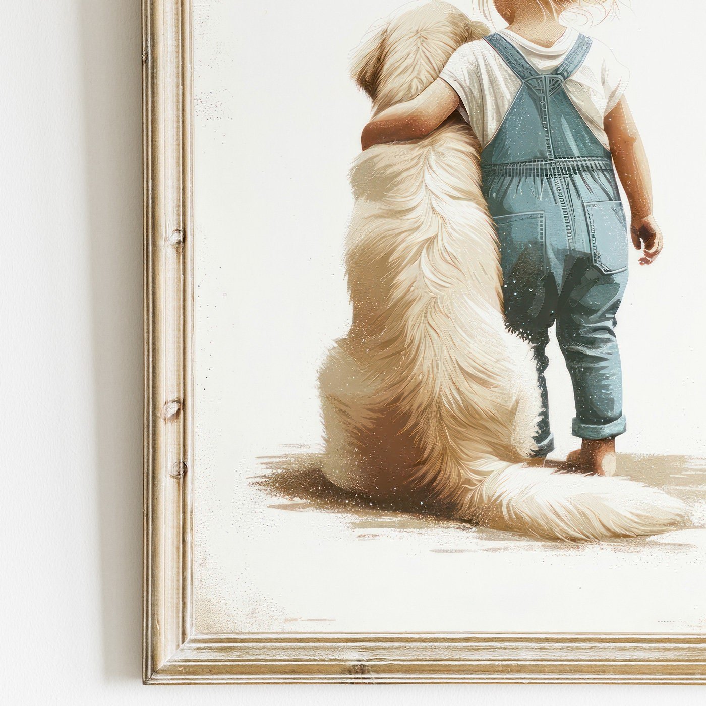 Golden Retriever Print, Dog Nursery Decor, Girls Room Wall Art - WildfieldPrints