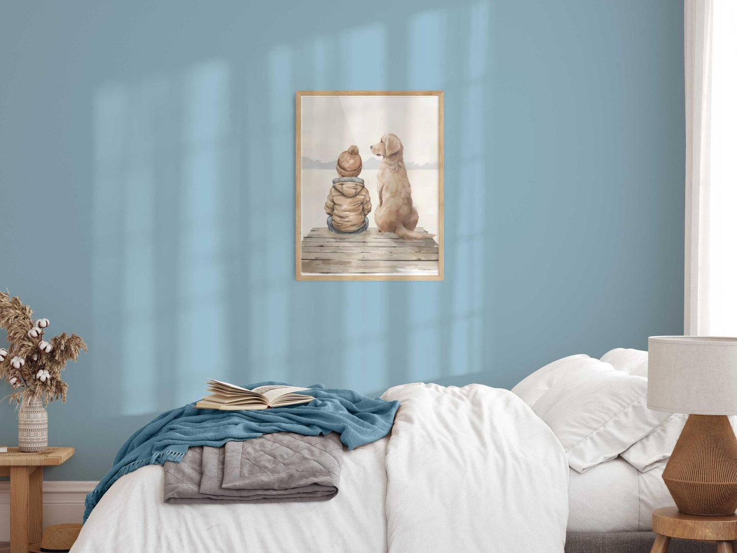 Golden Retriever Wall Art, Boy Nursery Dog Decor, Family Canine Print - WildfieldPrints