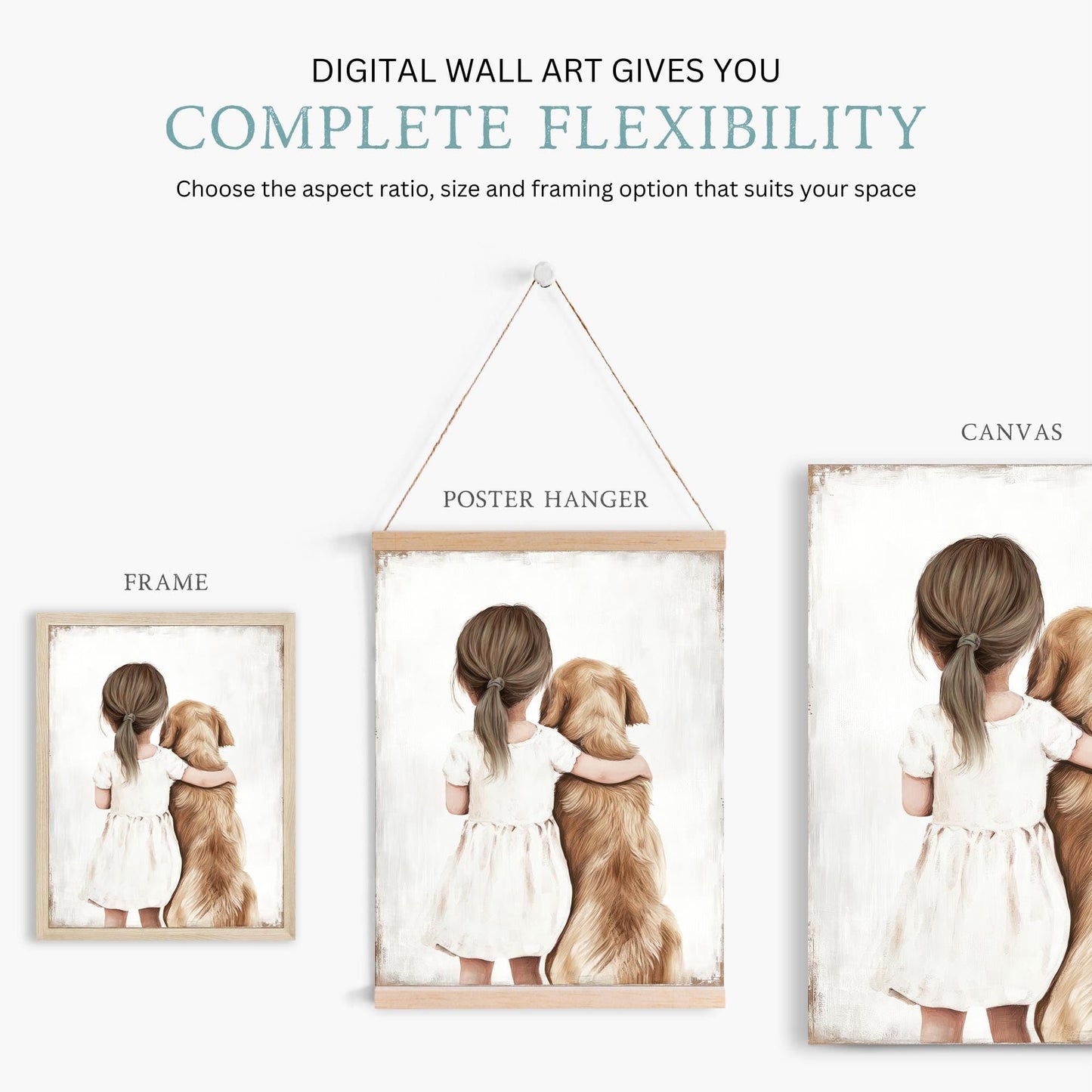 Golden Retriever Wall Art, Dog Nursery Decor, Toddler Room Girls - WildfieldPrints