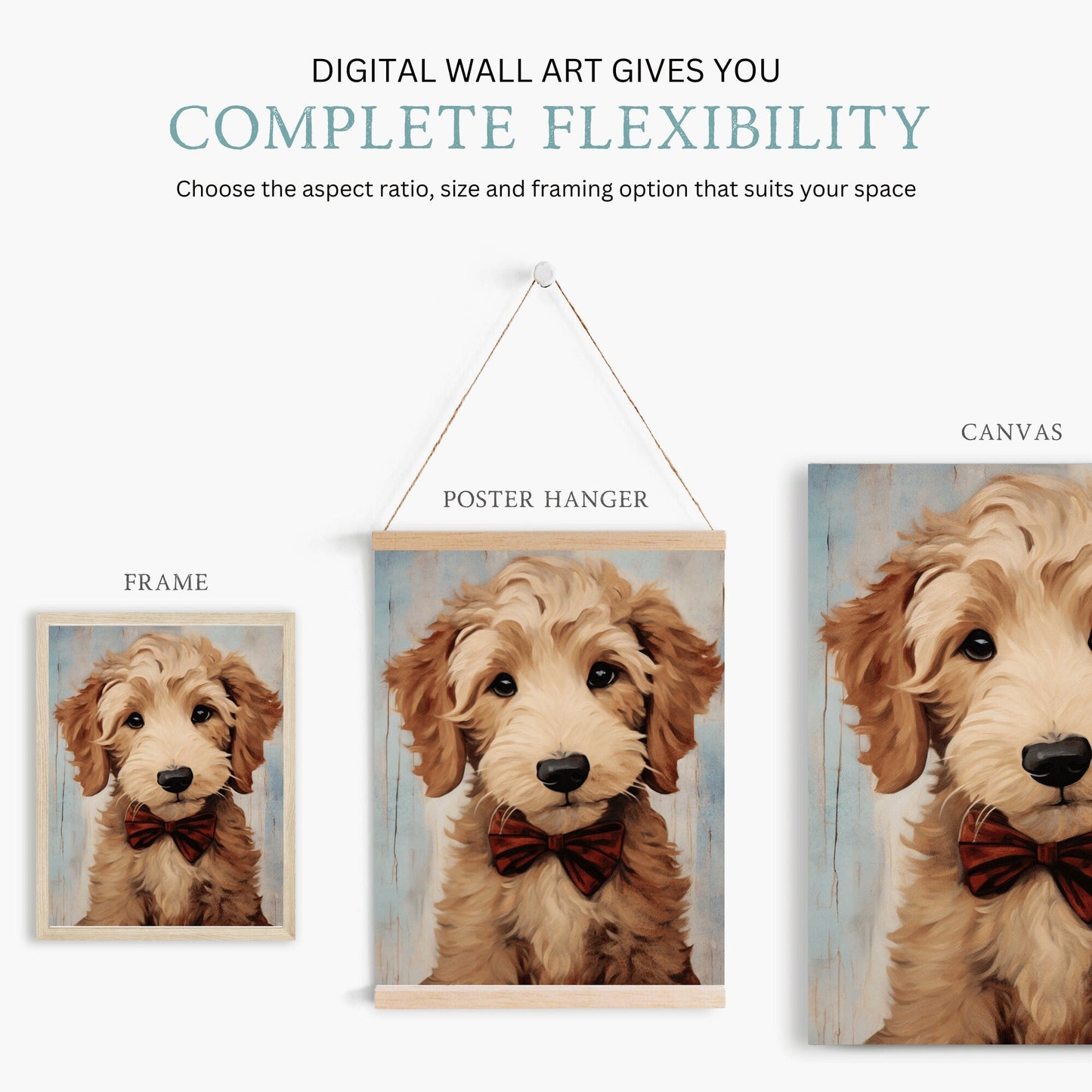 Goldendoodle Art Print, Vintage Dog Decor, Gift for Dog Lovers - WildfieldPrints