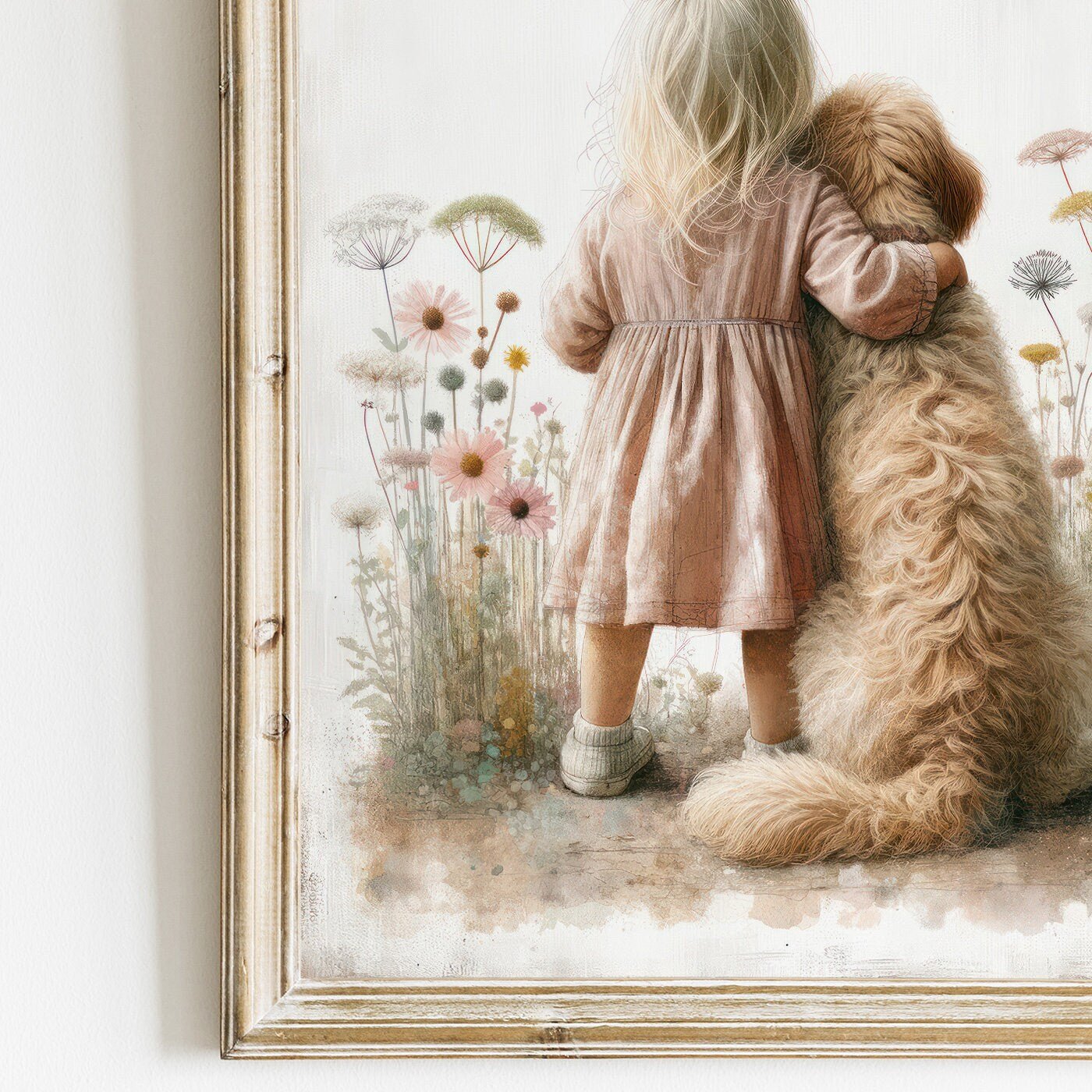 Goldendoodle Nursery Art, Cute Dog Wall Decor, Toddler Room Accent - WildfieldPrints