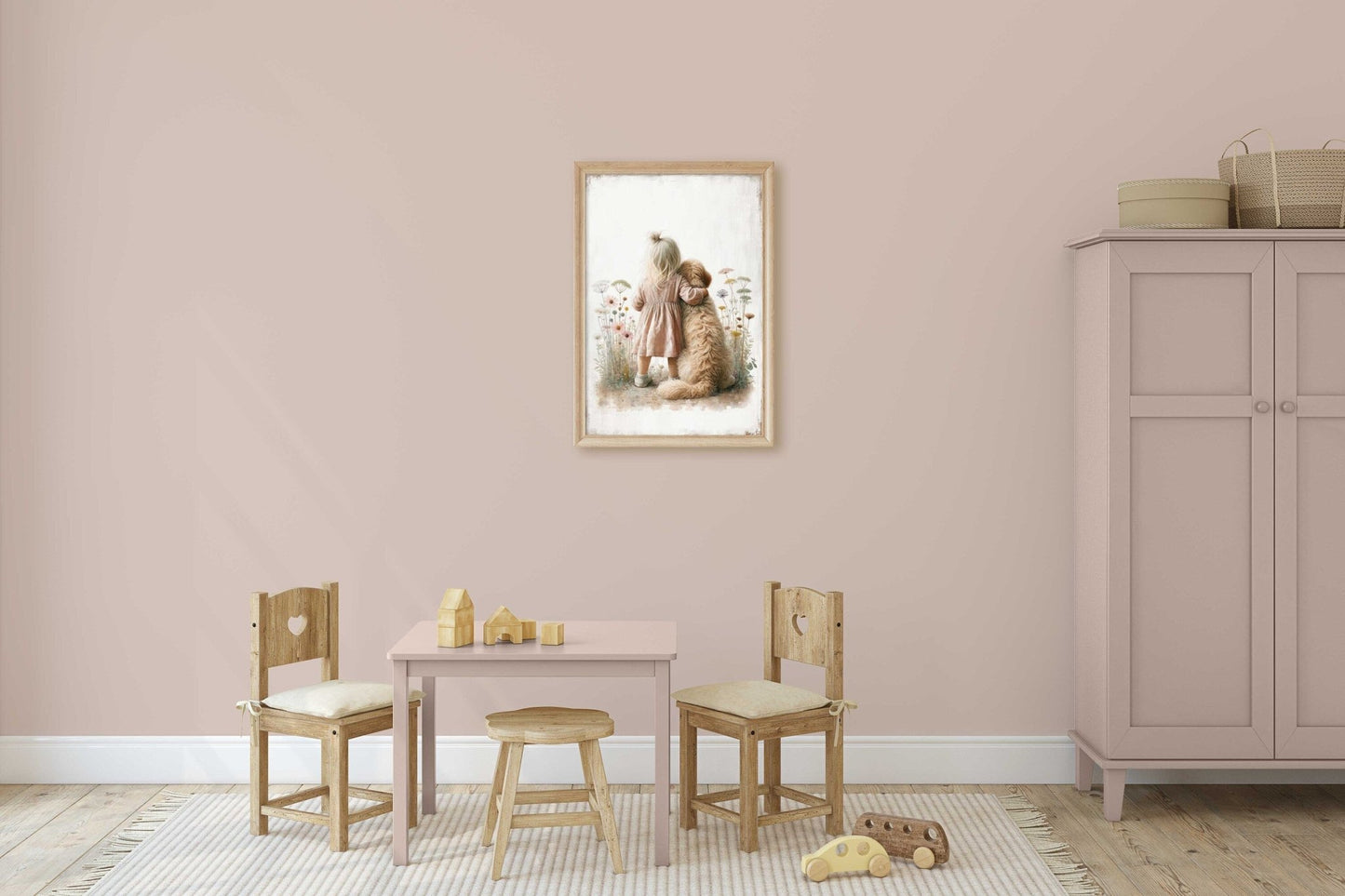 Goldendoodle Nursery Art, Cute Dog Wall Decor, Toddler Room Accent - WildfieldPrints