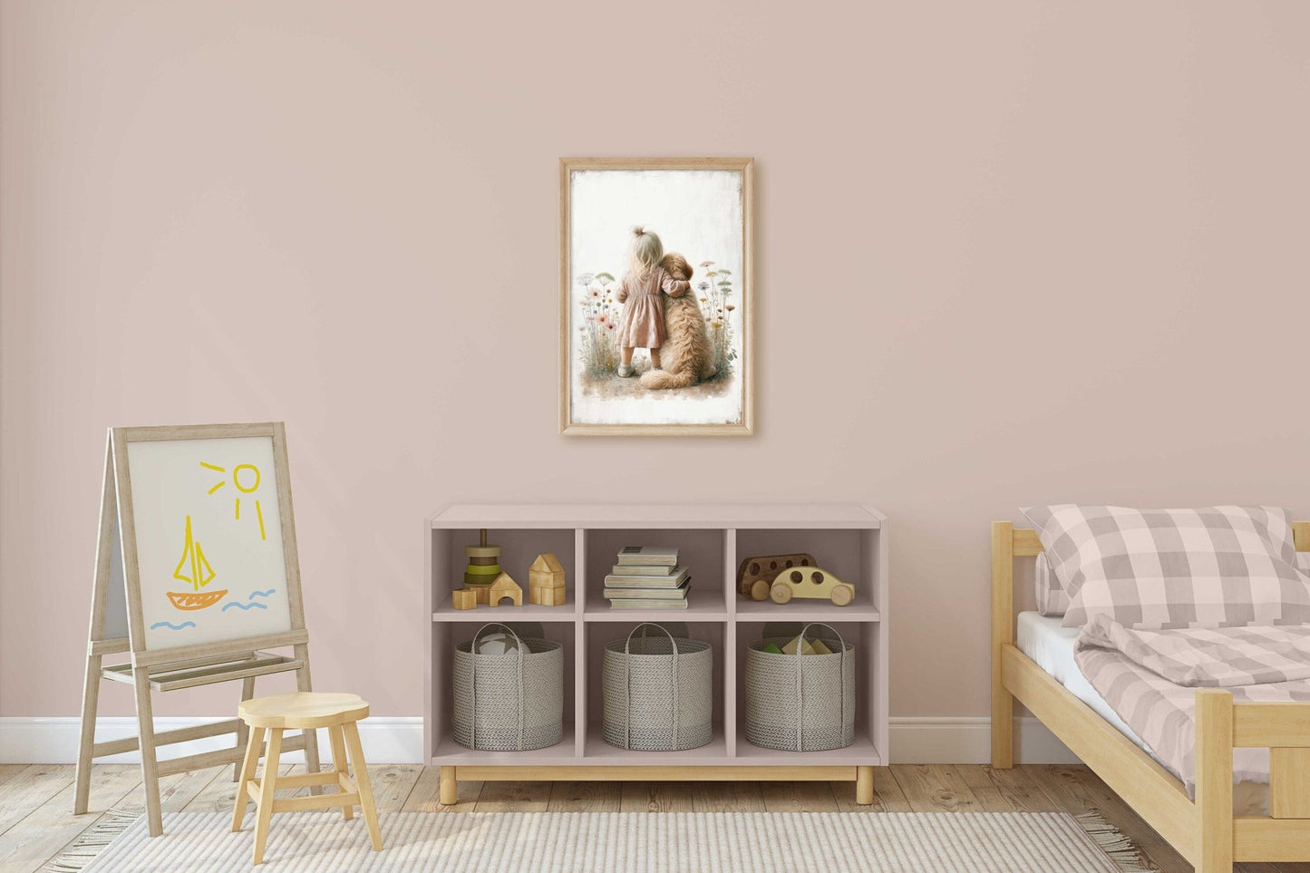 Goldendoodle Nursery Art, Cute Dog Wall Decor, Toddler Room Accent - WildfieldPrints