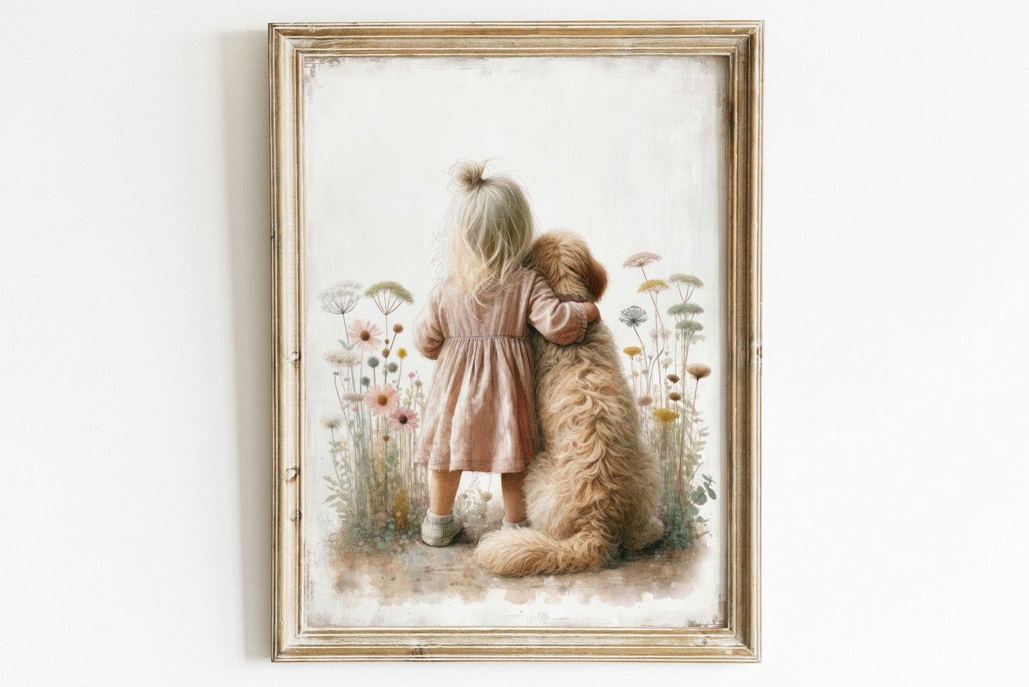 Goldendoodle Nursery Art, Cute Dog Wall Decor, Toddler Room Accent - WildfieldPrints