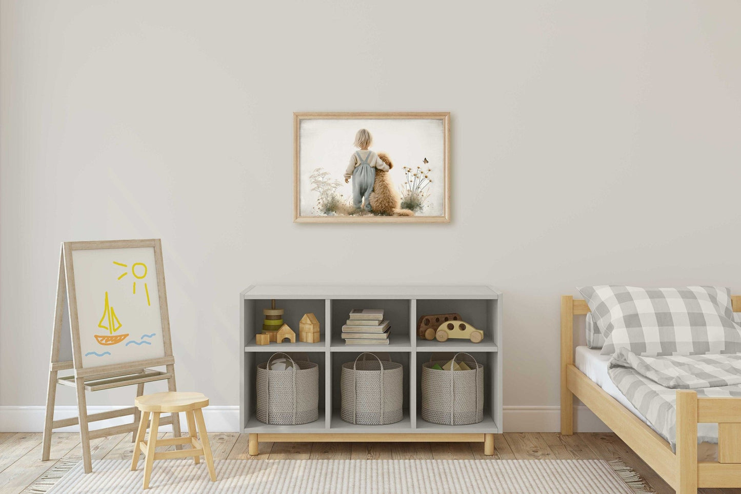 Goldendoodle Nursery Art, Cute Dog Wall Decor, Toddler Room Accent - WildfieldPrints