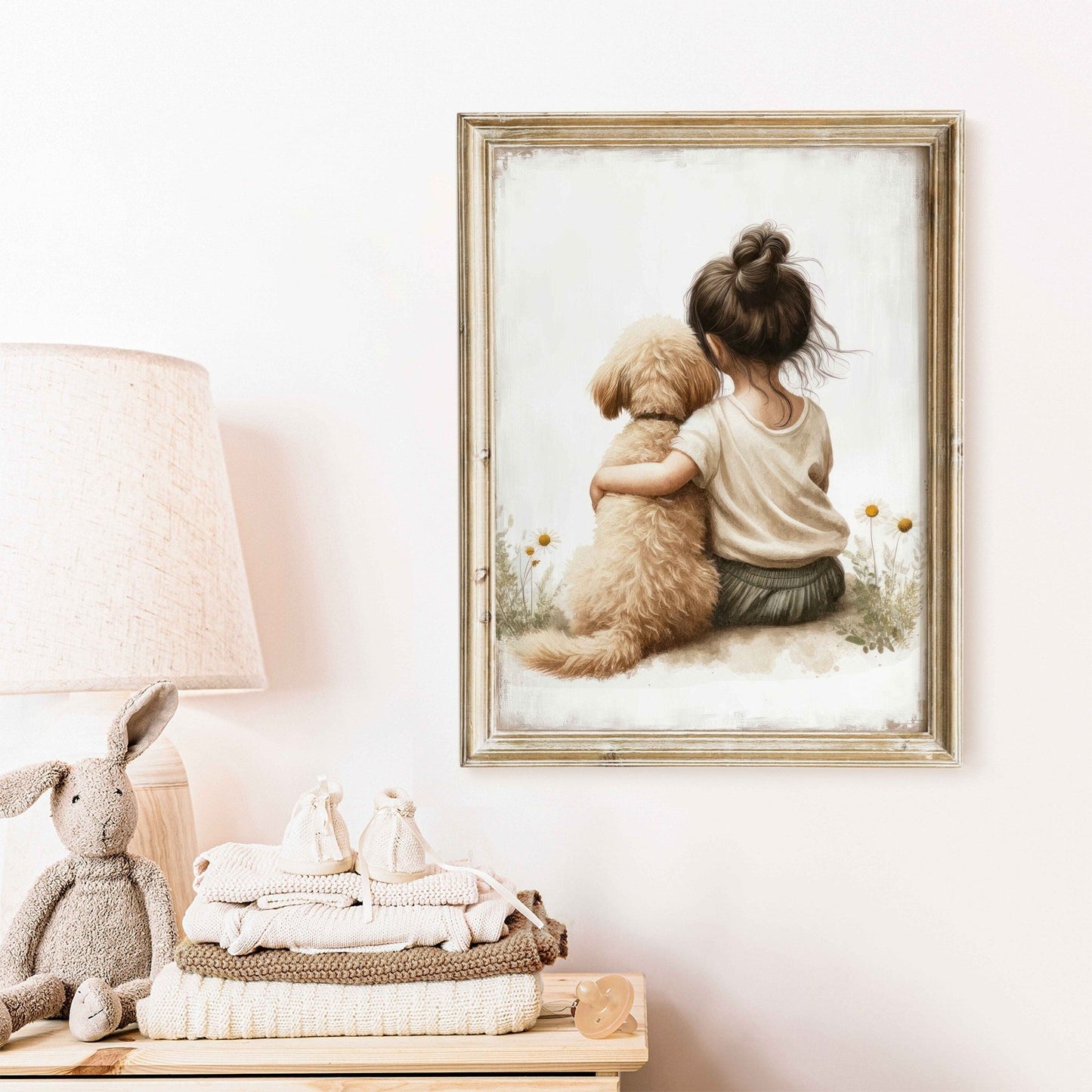 Goldendoodle Nursery Print, Dog Art for Girls, Toddler Room Decor - WildfieldPrints