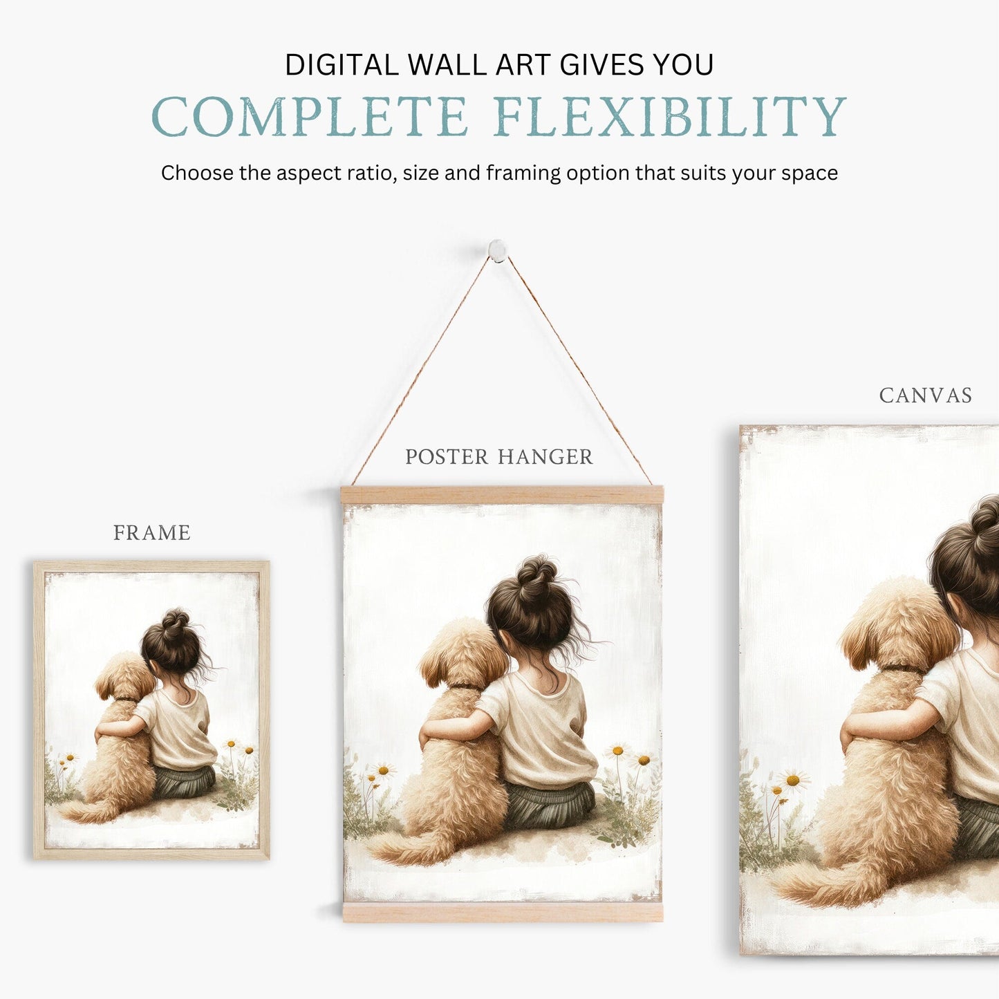 Goldendoodle Nursery Print, Dog Art for Girls, Toddler Room Decor - WildfieldPrints