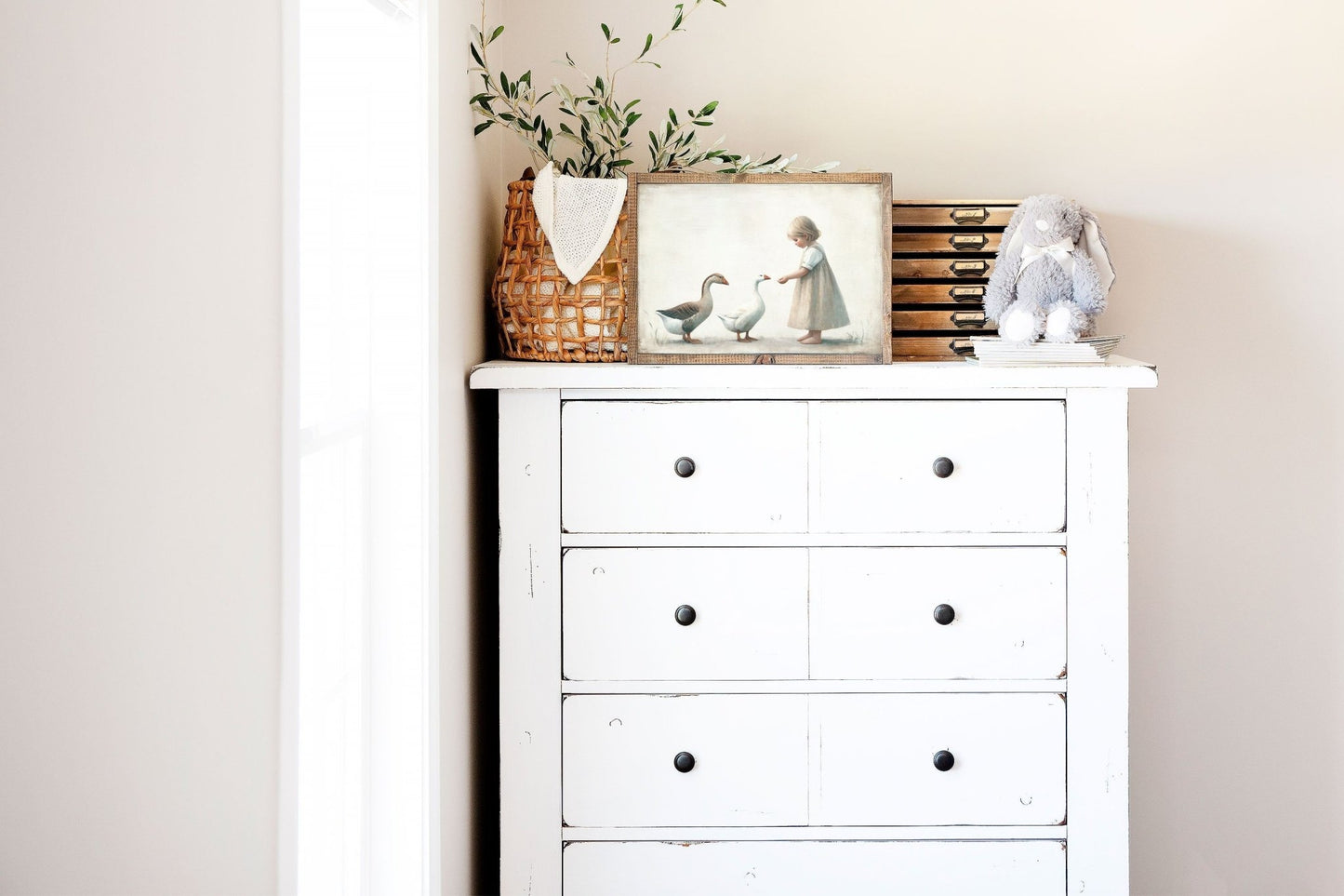 Goose Nursery Wall Art, Vintage Farmhouse Decor, Country Style Prints - WildfieldPrints