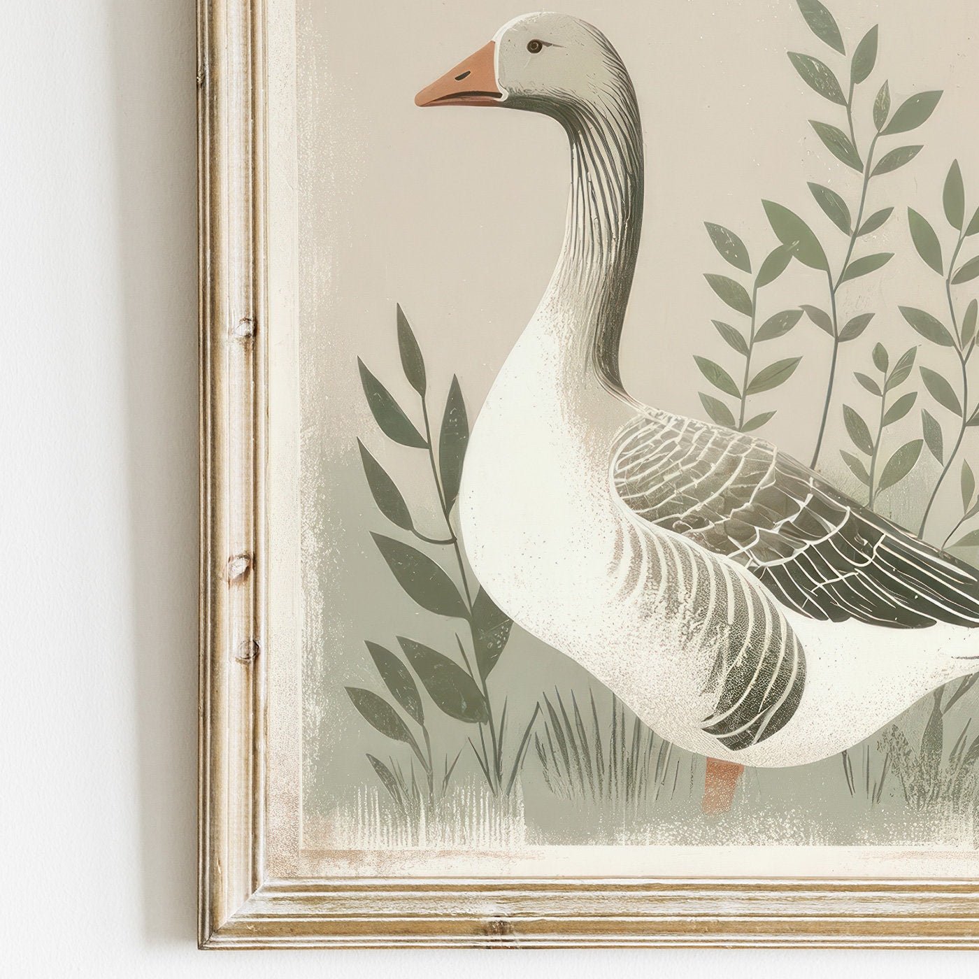 Goose Print, Farmhouse Wall Art, Vintage Farm Animal Decor - WildfieldPrints