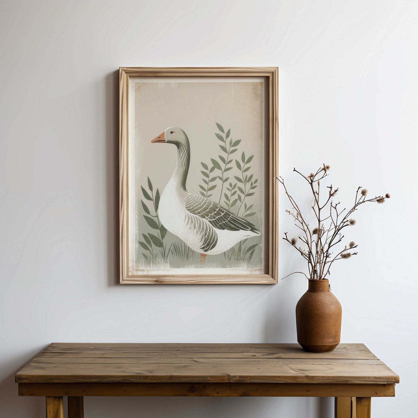 Goose Print, Farmhouse Wall Art, Vintage Farm Animal Decor - WildfieldPrints