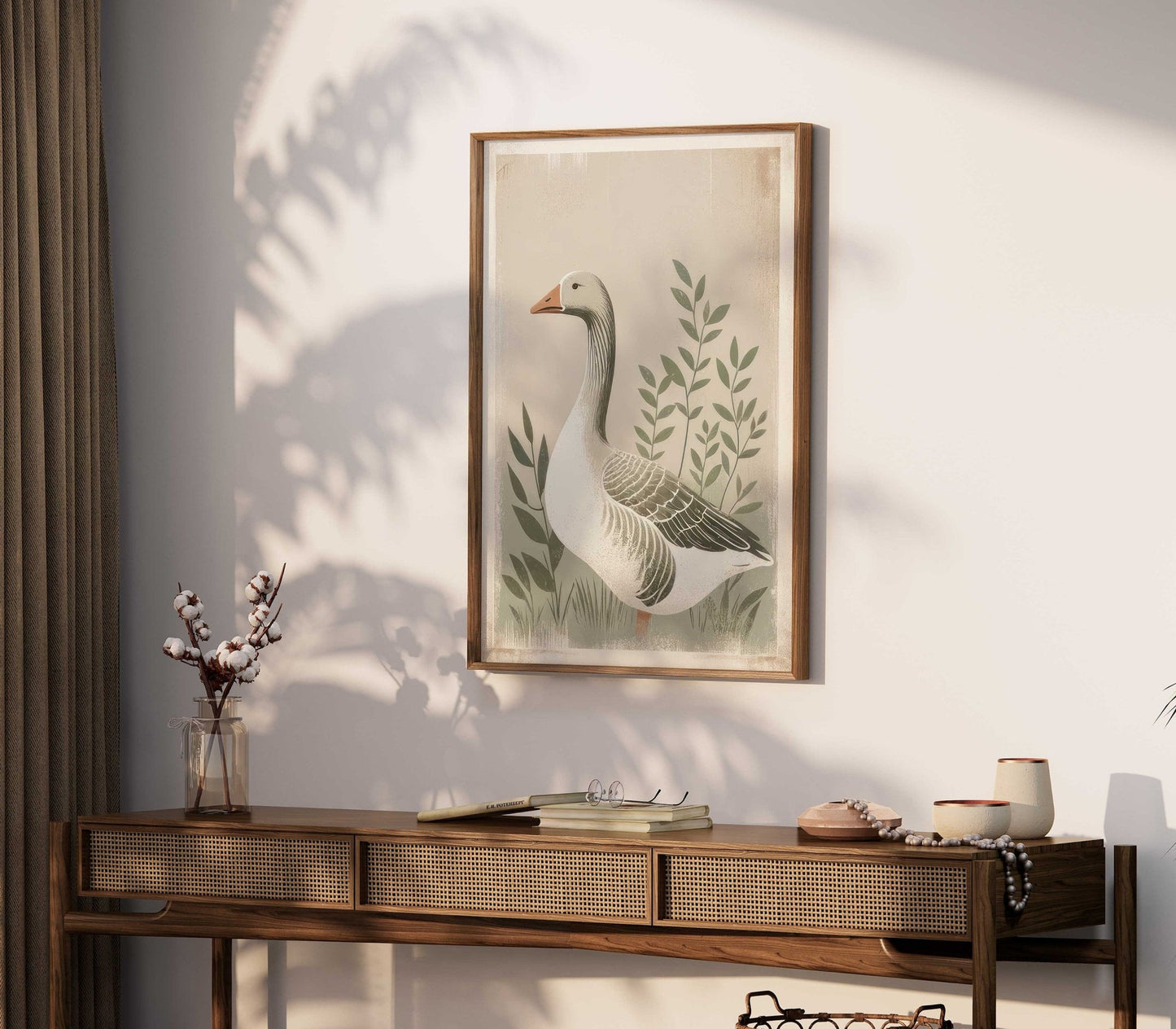 Goose Print, Farmhouse Wall Art, Vintage Farm Animal Decor - WildfieldPrints