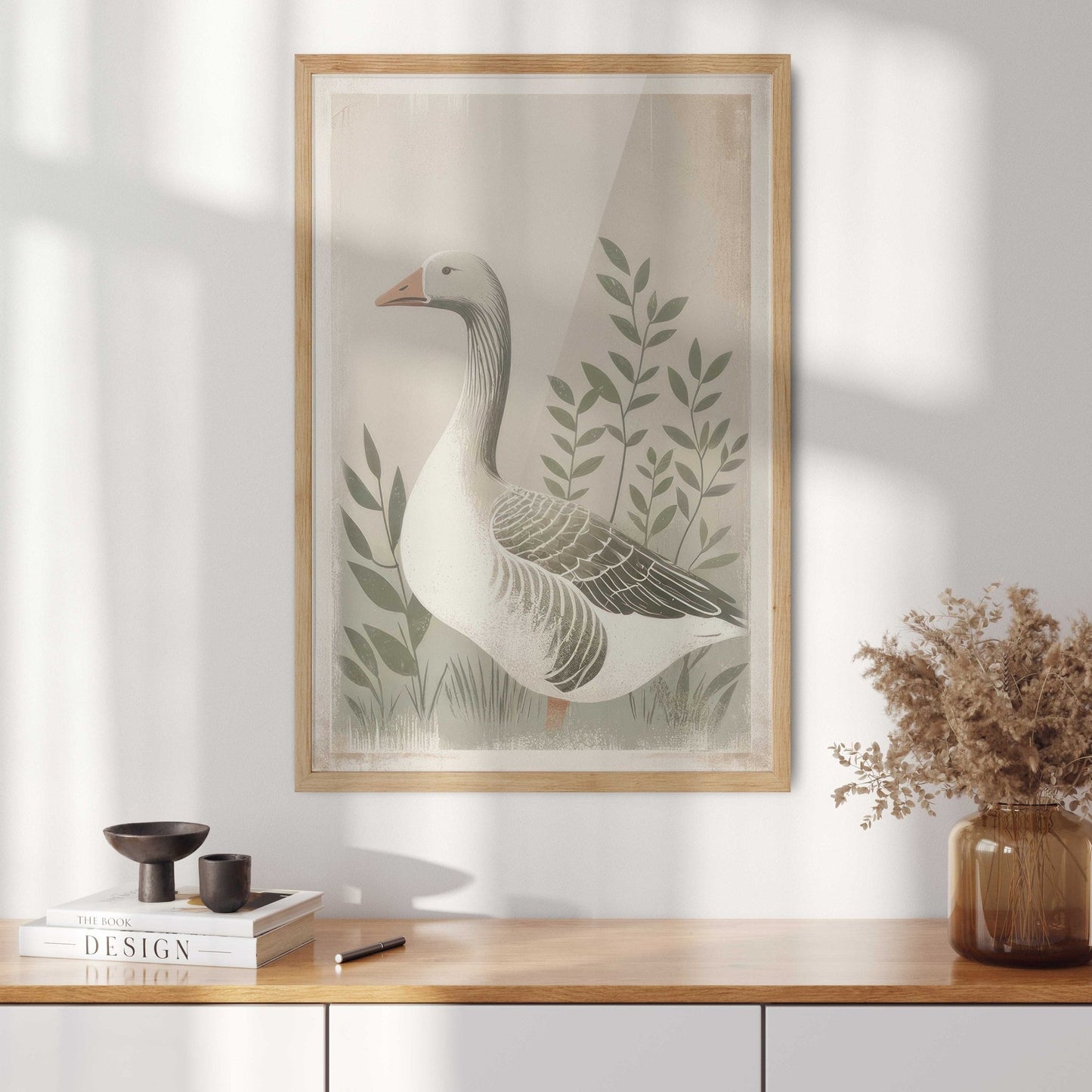 Goose Print, Farmhouse Wall Art, Vintage Farm Animal Decor - WildfieldPrints