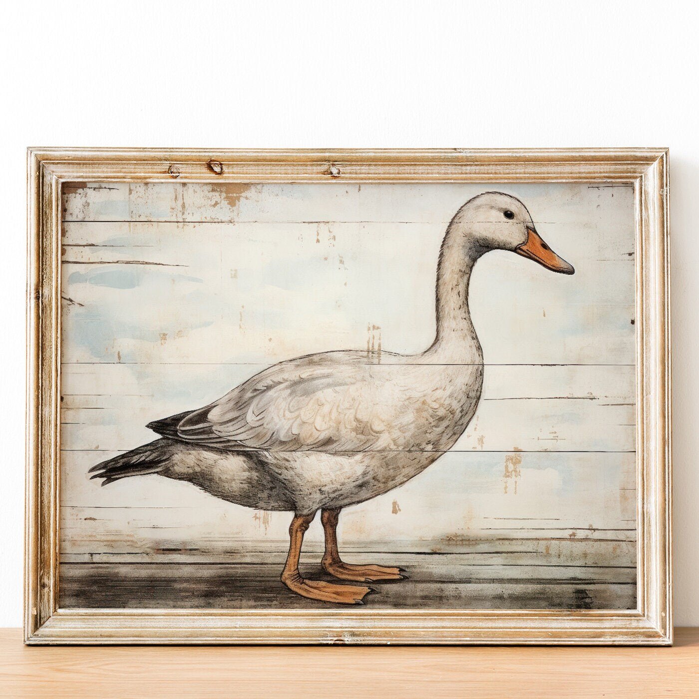 Goose Print, Vintage Farmhouse Wall Art, Country Home Decor - WildfieldPrints