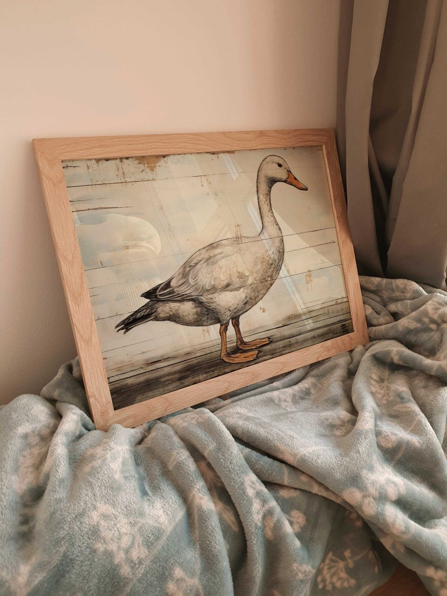 Goose Print, Vintage Farmhouse Wall Art, Country Home Decor - WildfieldPrints