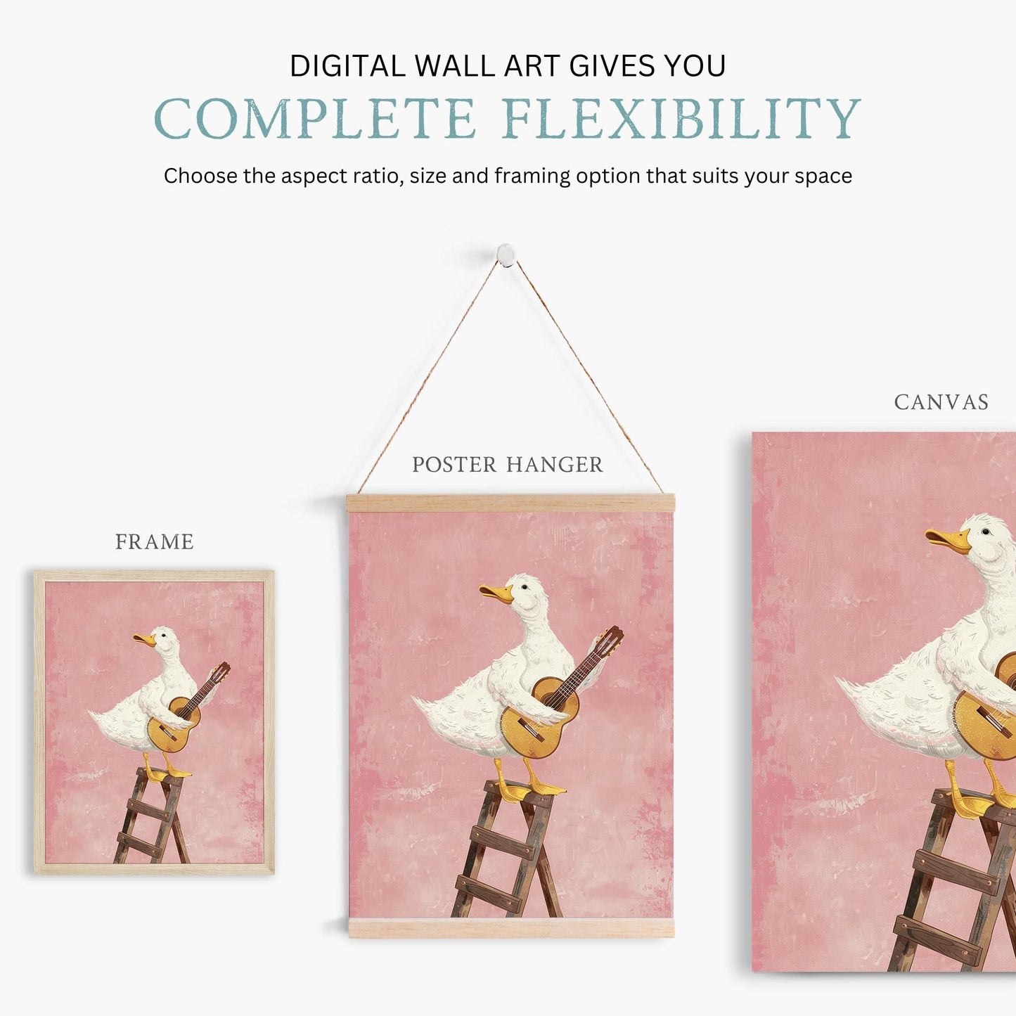 Goose Print, Whimsical Animal Nursery Decor, Fun Kid Room Art - WildfieldPrints