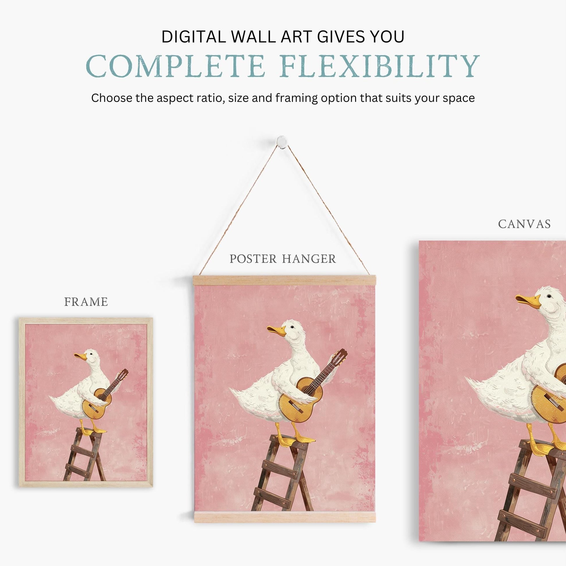 Goose Print, Whimsical Animal Nursery Decor, Fun Kid Room Art - WildfieldPrints