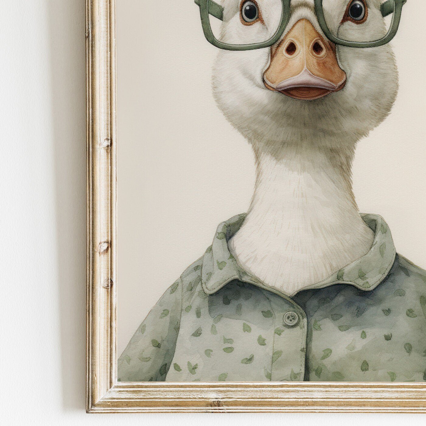 Goose Wall Art, Funny Animals in Glasses, Farmhouse Nursery Decor - WildfieldPrints