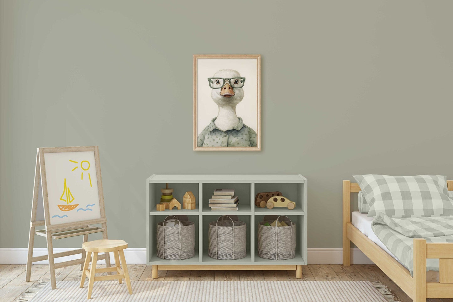 Goose Wall Art, Funny Animals in Glasses, Farmhouse Nursery Decor - WildfieldPrints