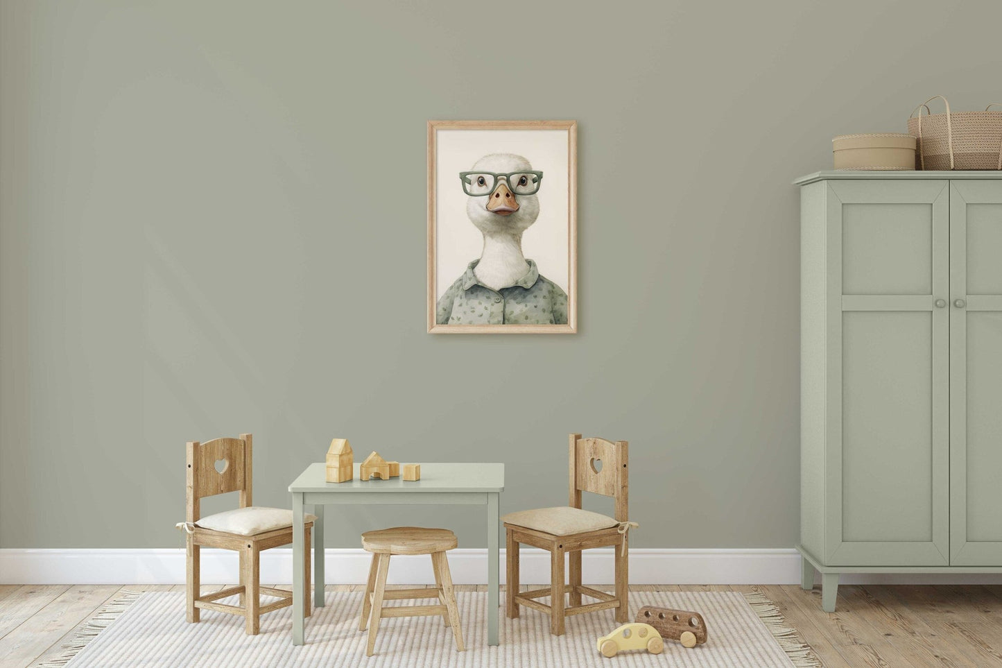 Goose Wall Art, Funny Animals in Glasses, Farmhouse Nursery Decor - WildfieldPrints
