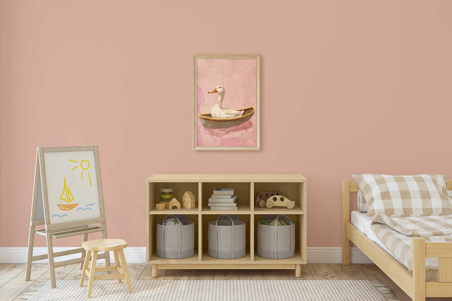Goose Wall Art, Whimsical Animal Decor, Vintage Kids Room Print - WildfieldPrints