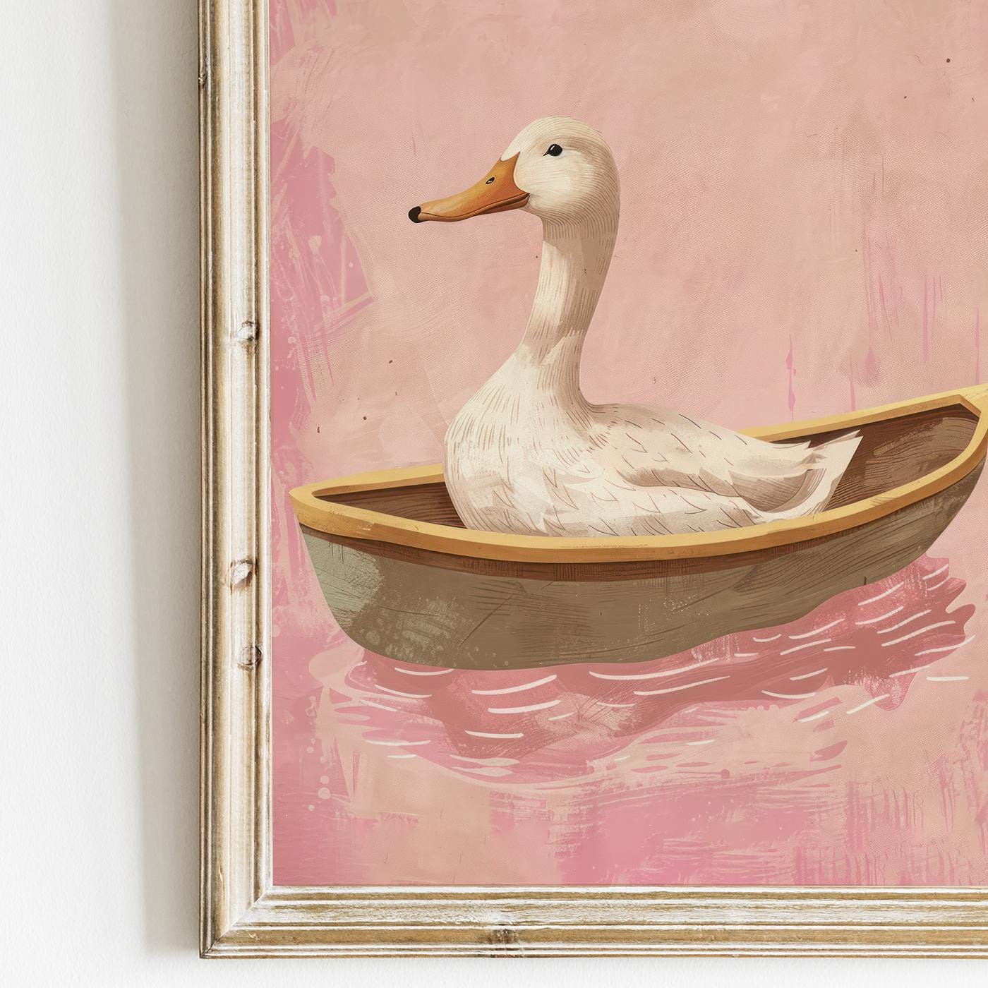 Goose Wall Art, Whimsical Animal Decor, Vintage Kids Room Print - WildfieldPrints