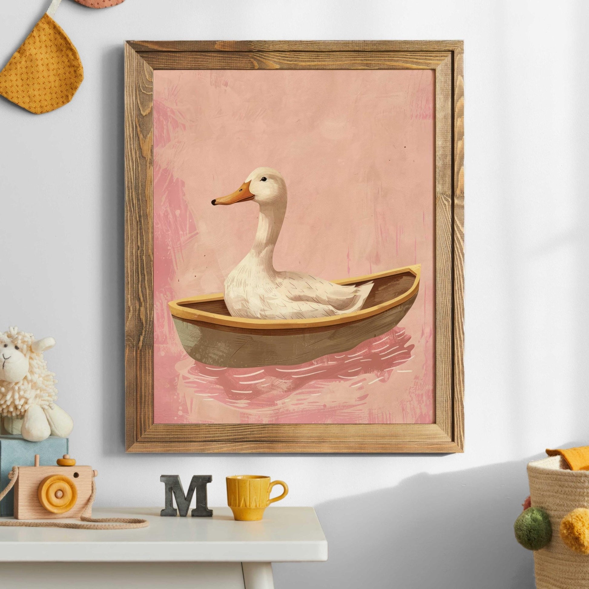 Goose Wall Art, Whimsical Animal Decor, Vintage Kids Room Print - WildfieldPrints