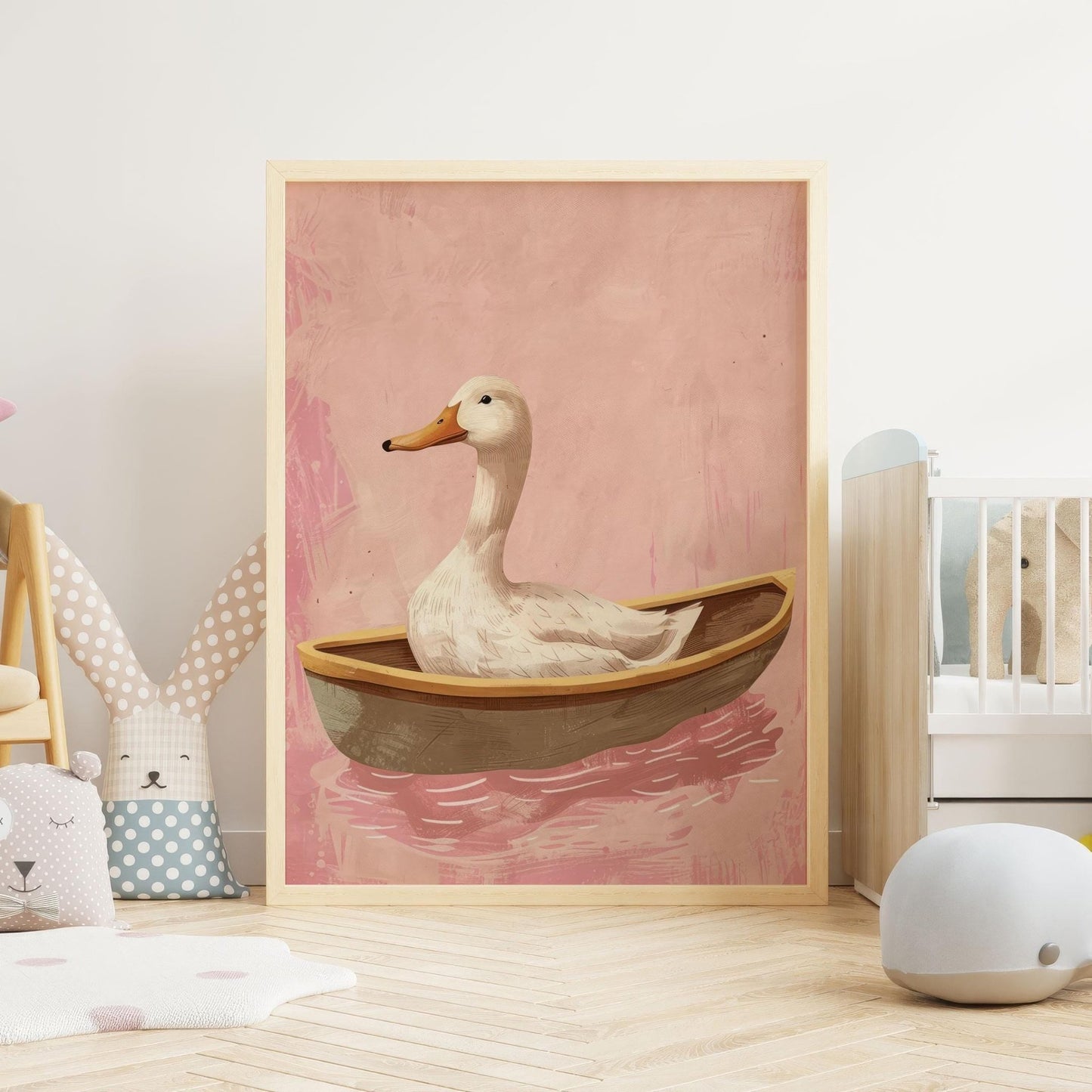 Goose Wall Art, Whimsical Animal Decor, Vintage Kids Room Print - WildfieldPrints