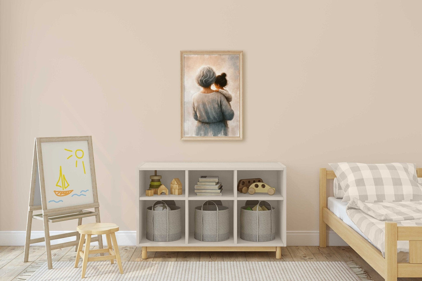 Grandmother and Granddaughter Wall Art, Heartwarming Gift for Family - WildfieldPrints