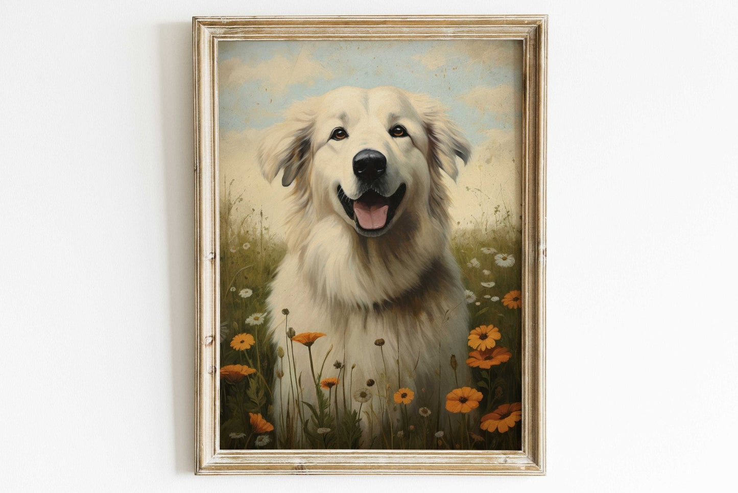 Great Pyrenees Art Print, Vintage Dog Decor, Perfect Gift for Owners - WildfieldPrints