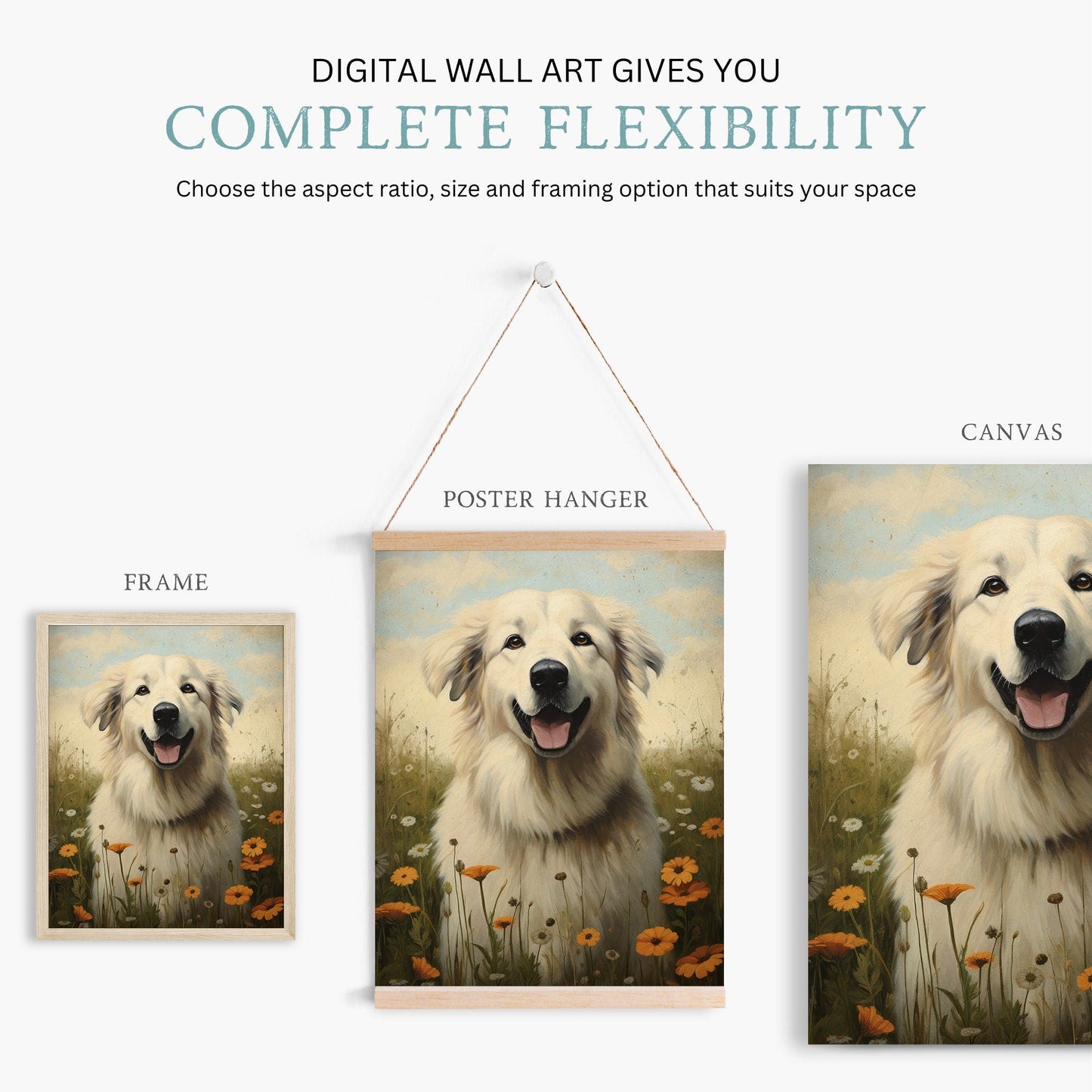 Great Pyrenees Art Print, Vintage Dog Decor, Perfect Gift for Owners - WildfieldPrints