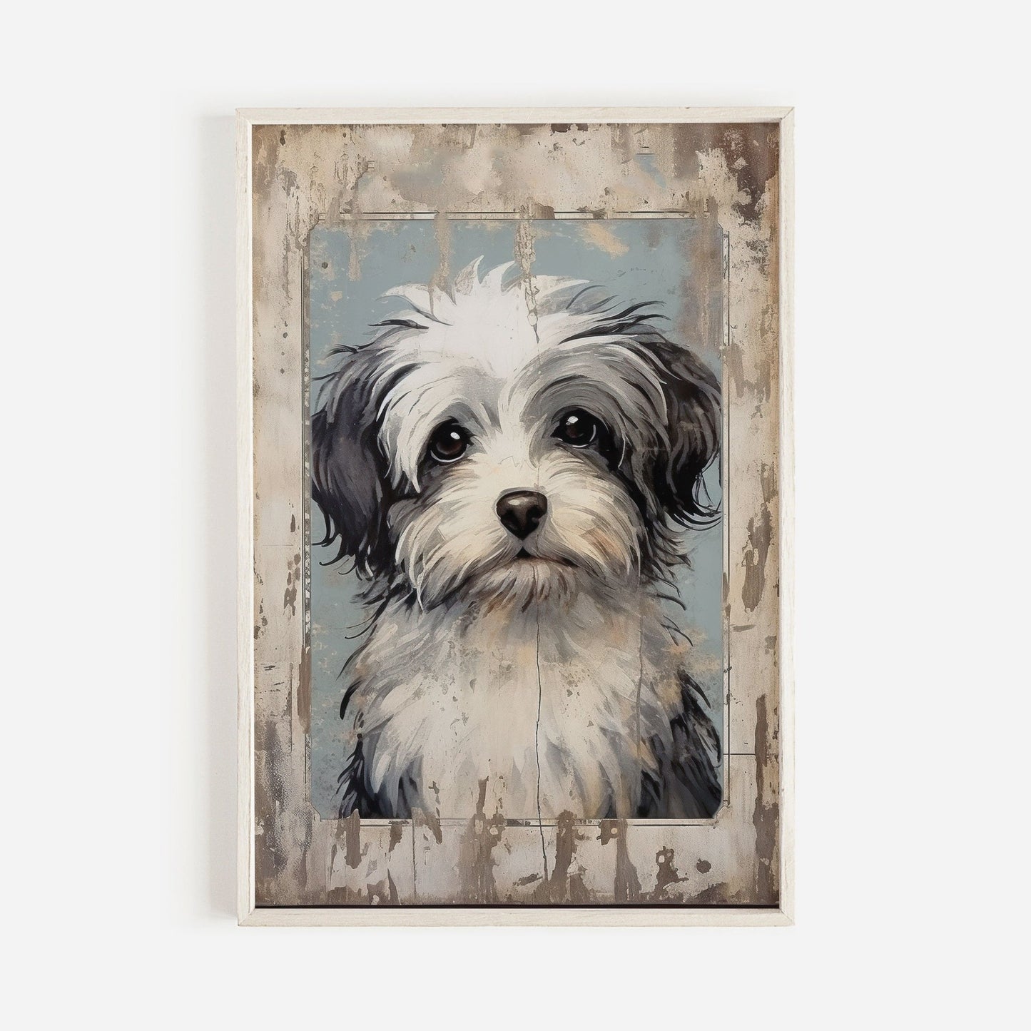 Havanese Dog Print, Rustic Farmhouse Wall Art, Gift for Dog Lovers - WildfieldPrints