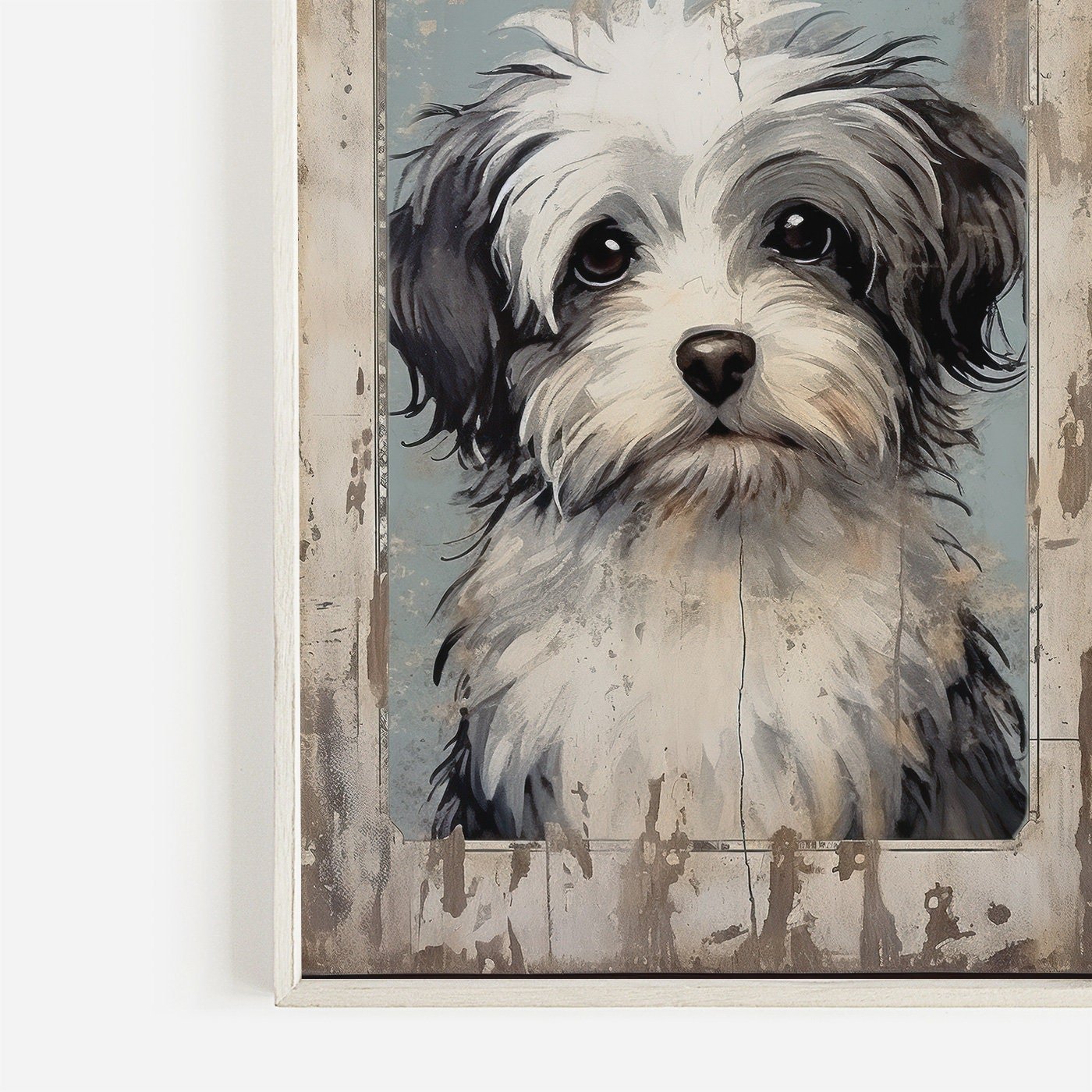 Havanese Dog Print, Rustic Farmhouse Wall Art, Gift for Dog Lovers - WildfieldPrints