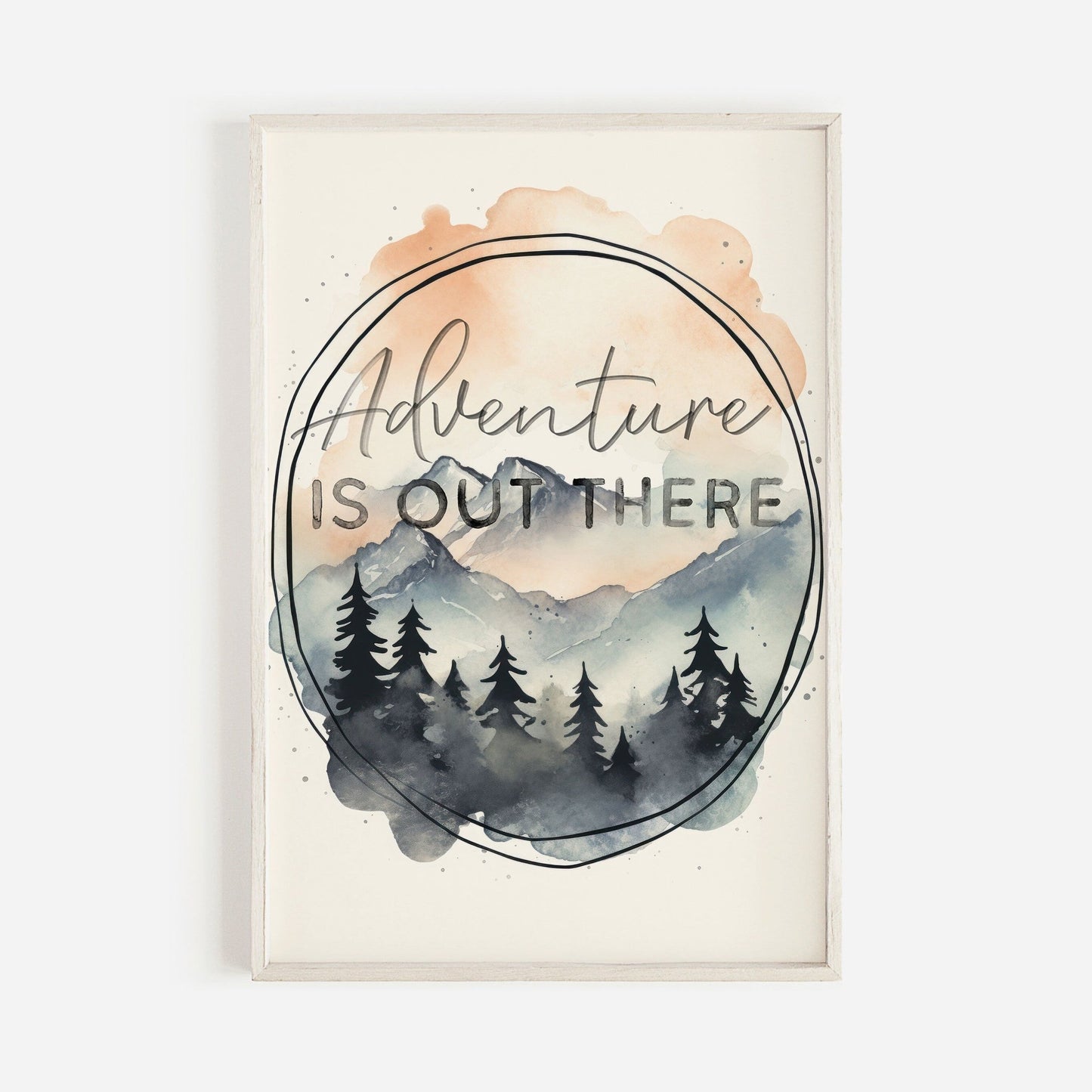 Hiking Quote Art, Adventure is Out There, Inspirational Camping Decor - WildfieldPrints